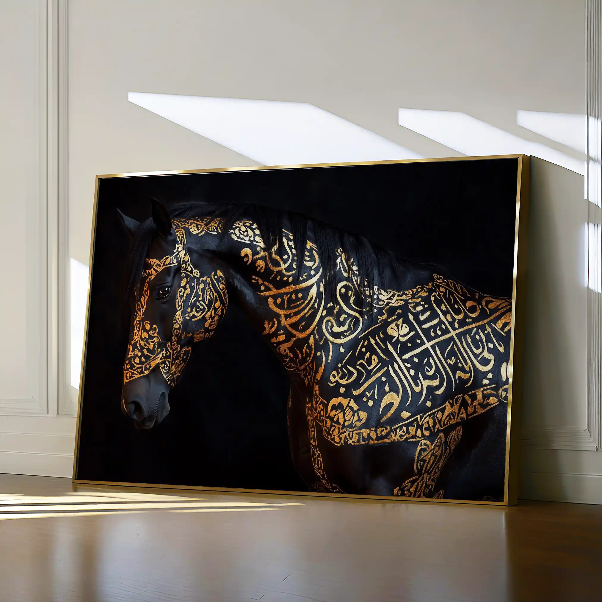 Horses 268 Canvas Art 60 x 40 cm / Black