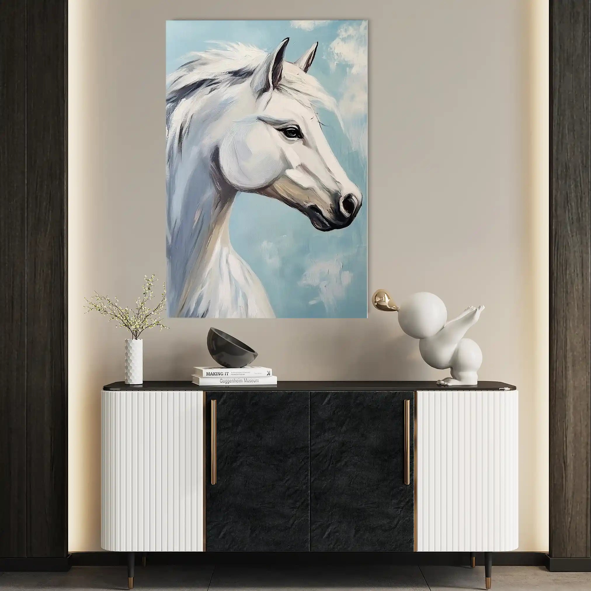 Horses 269 Canvas Art 60 x 40 cm / Black