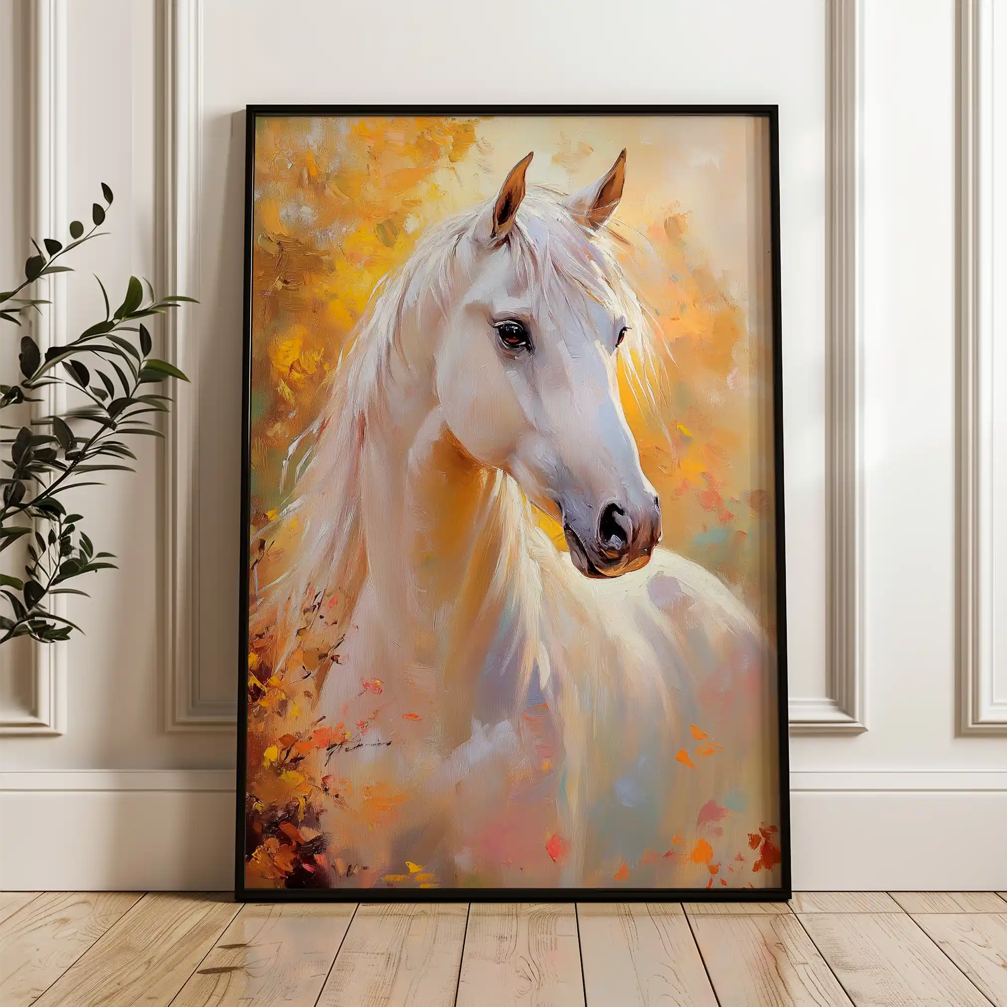 Horses 271 Canvas Art 60 x 40 cm / Black