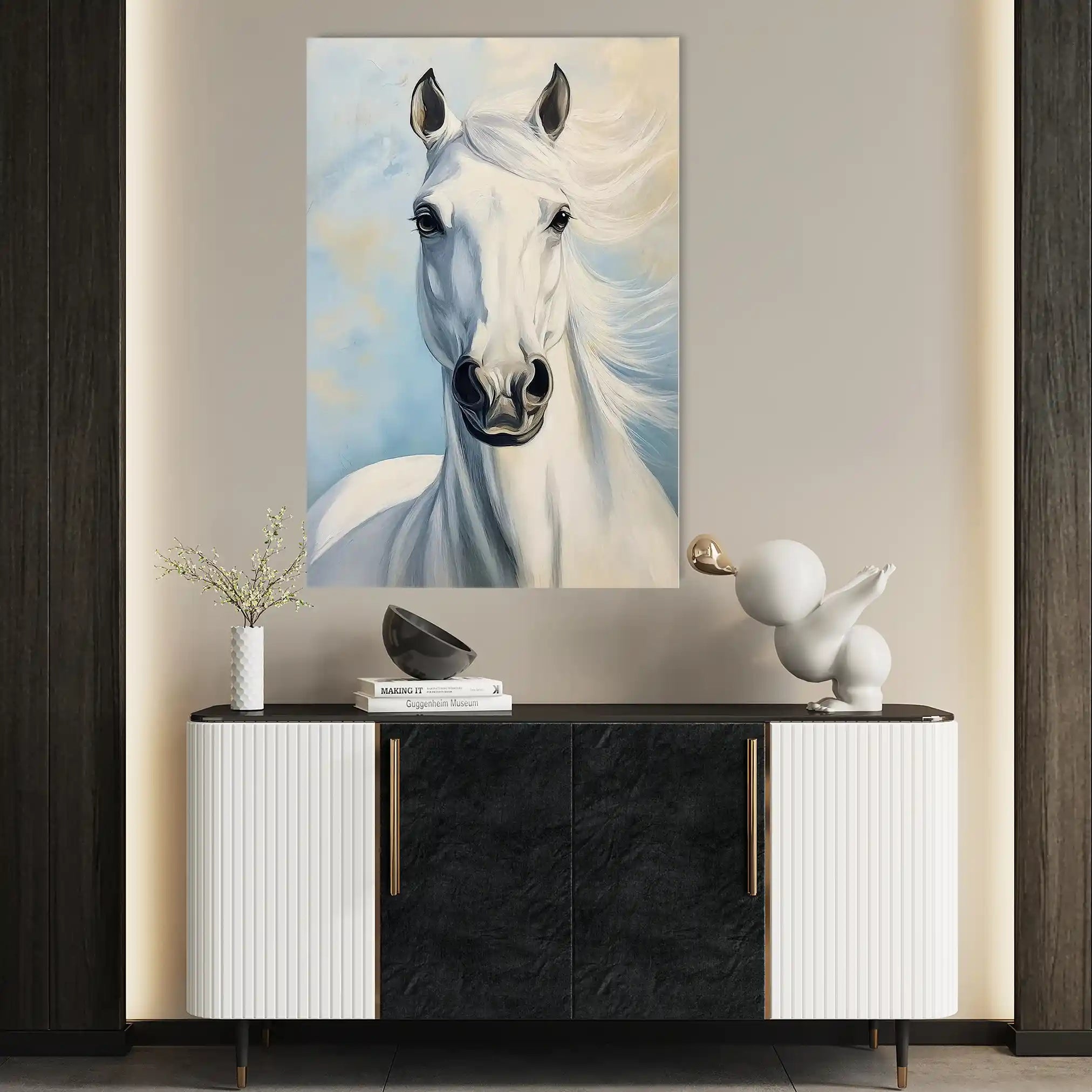 Horses 272 Canvas Art 60 x 40 cm / Black