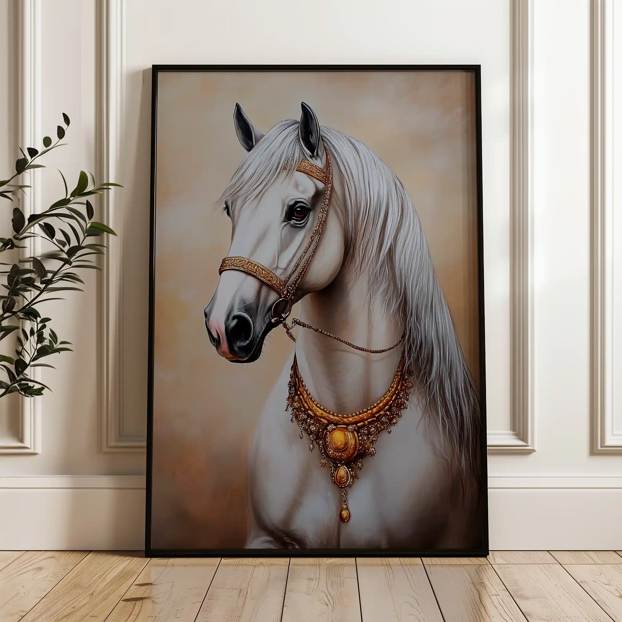 Horses 274 Canvas Art 60 x 40 cm / Black