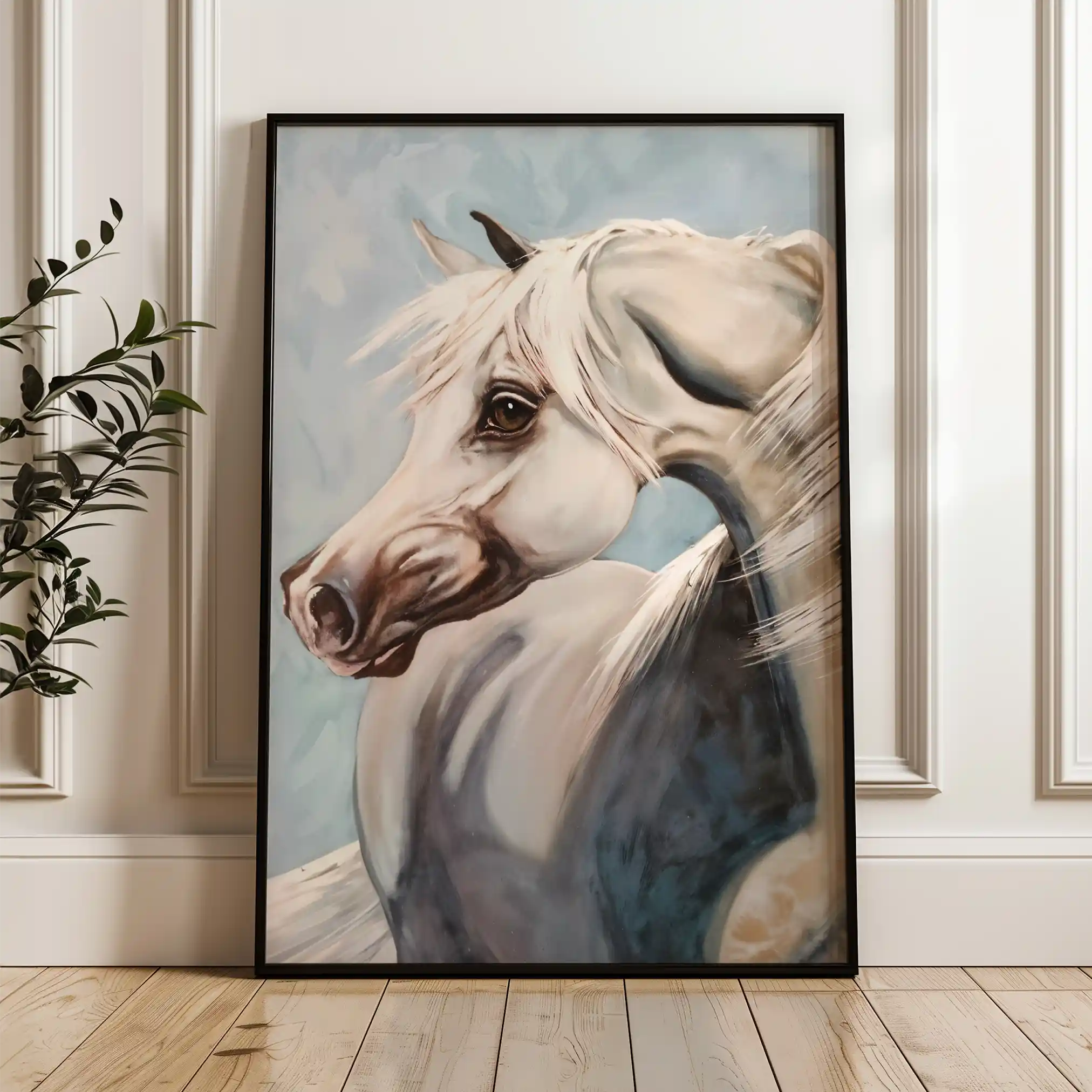 Horses 275 Canvas Art 60 x 40 cm / Black