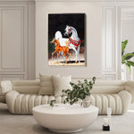 Horses 276 Canvas Art 60 x 40 cm / Black