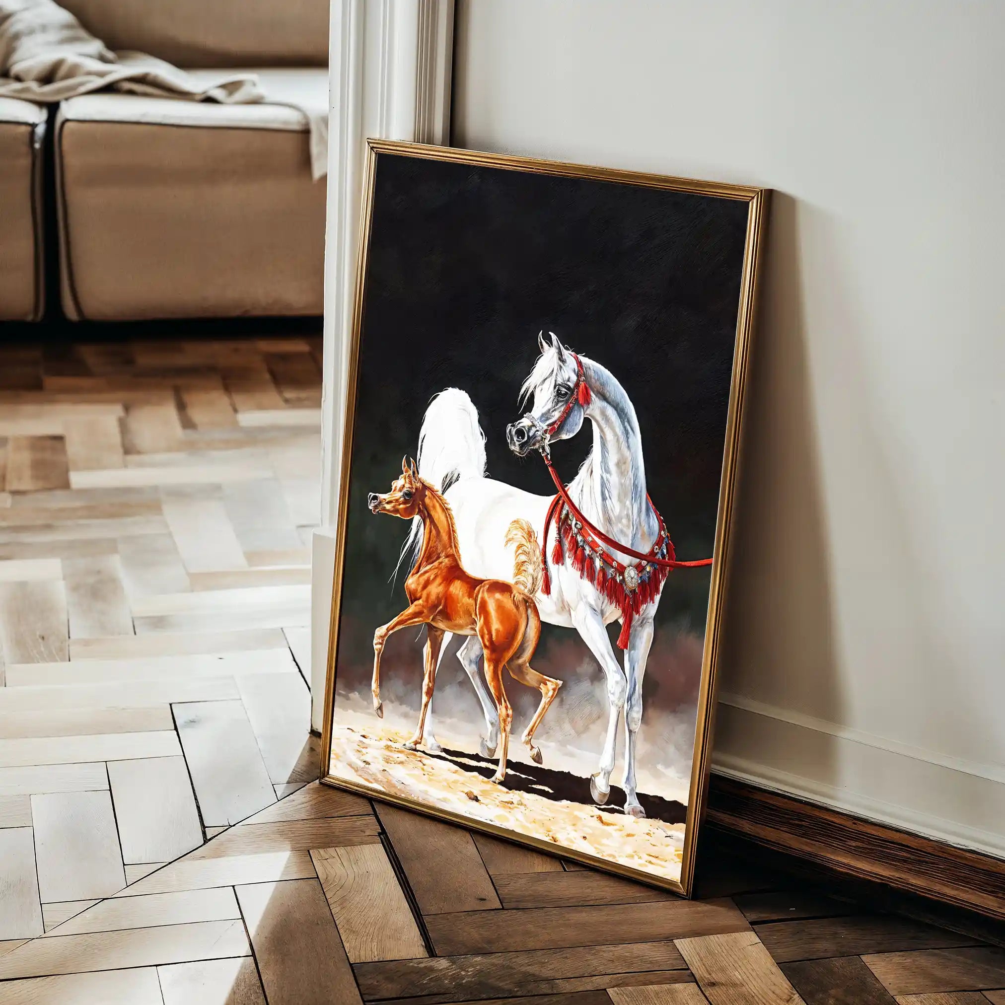 Horses 276 Canvas Art 60 x 40 cm / Black