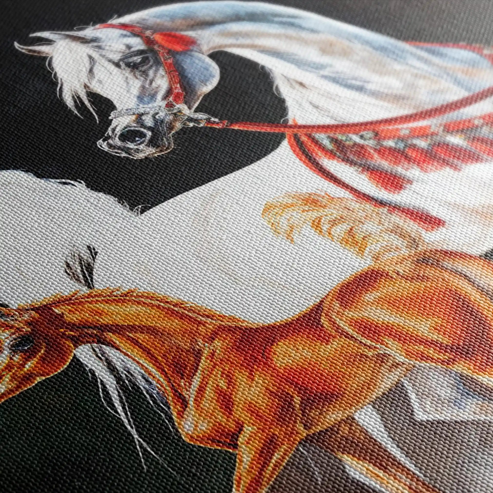 Horses 276 Canvas Art 60 x 40 cm / Black