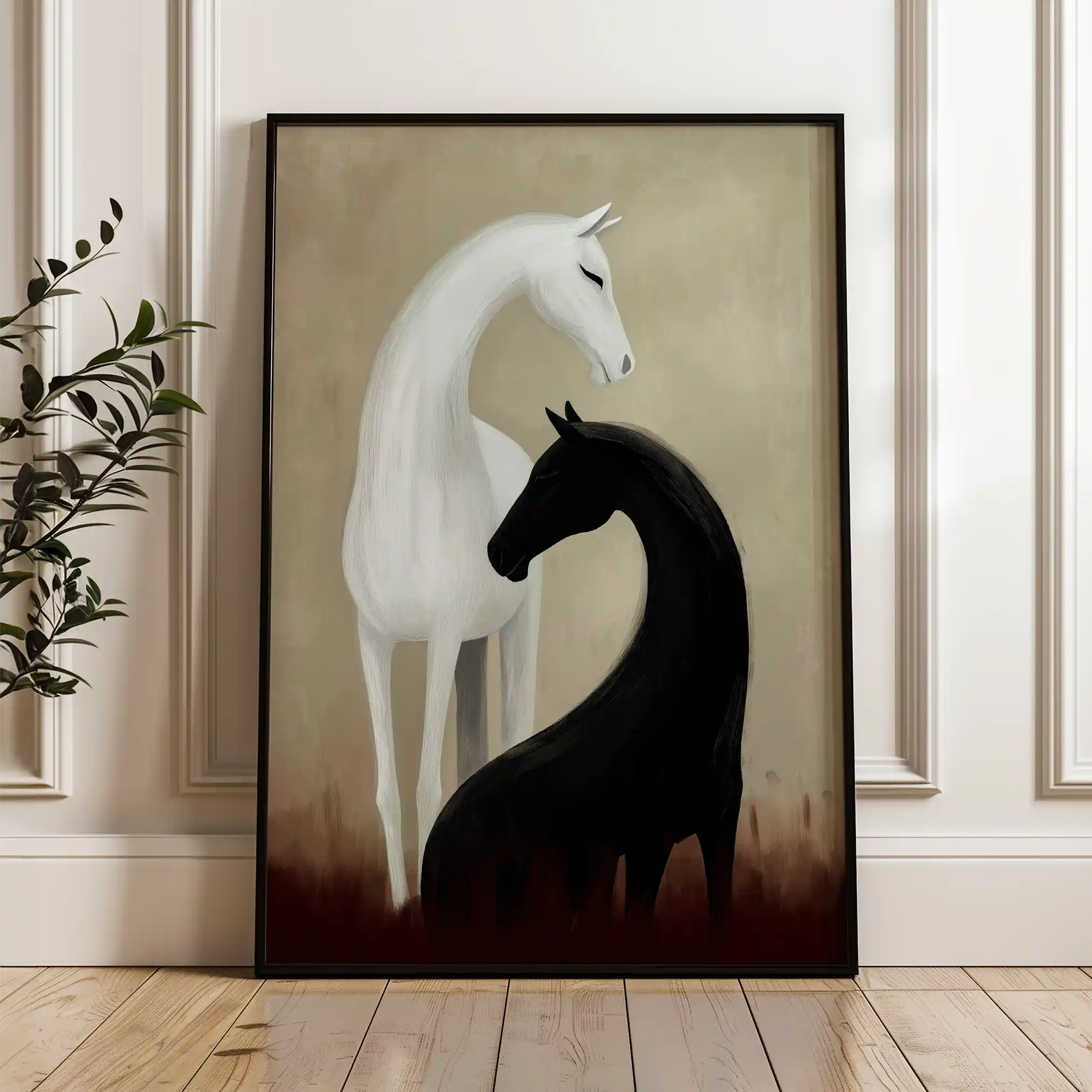 Horses 277 Canvas Art 60 x 40 cm / Black