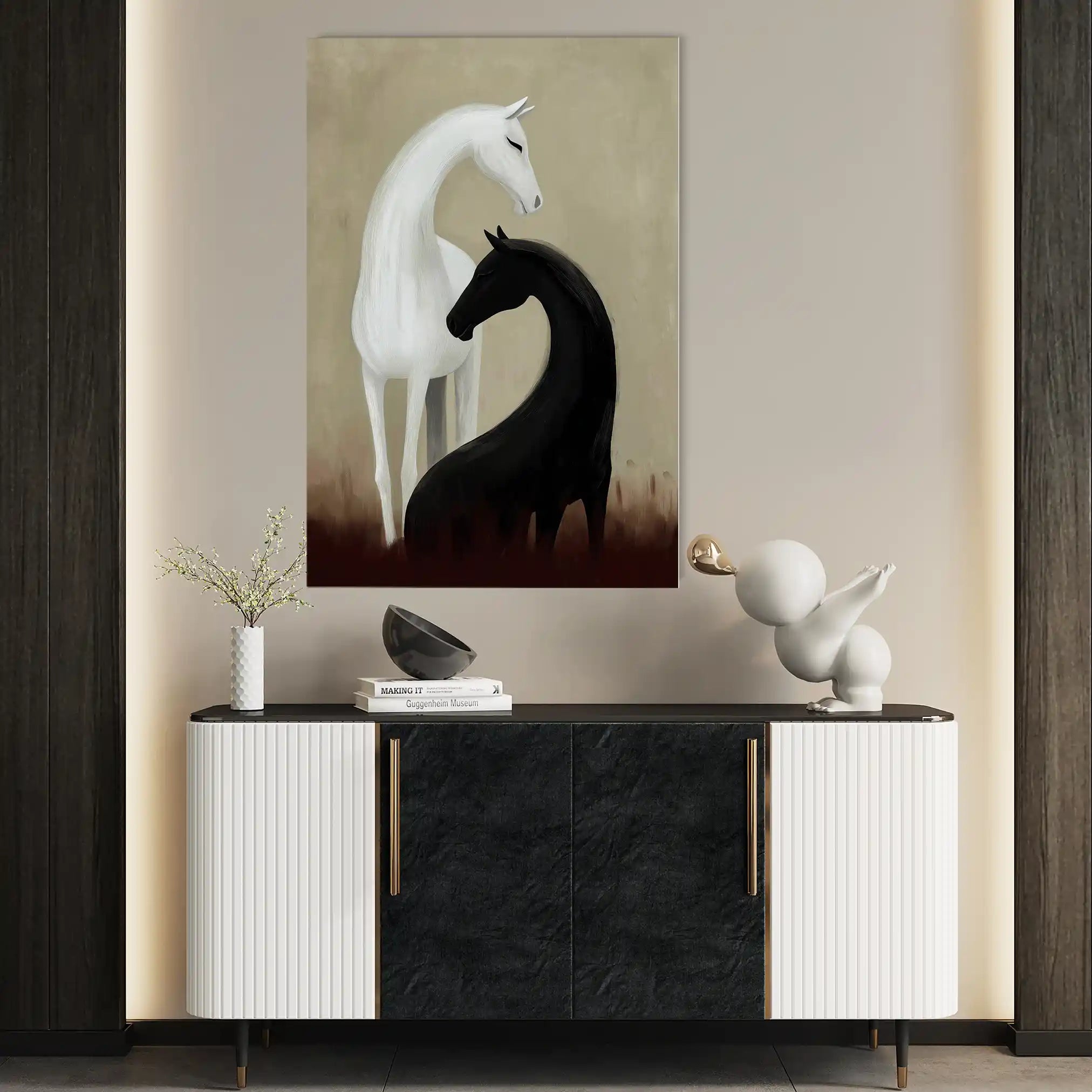 Horses 277 Canvas Art 60 x 40 cm / Black