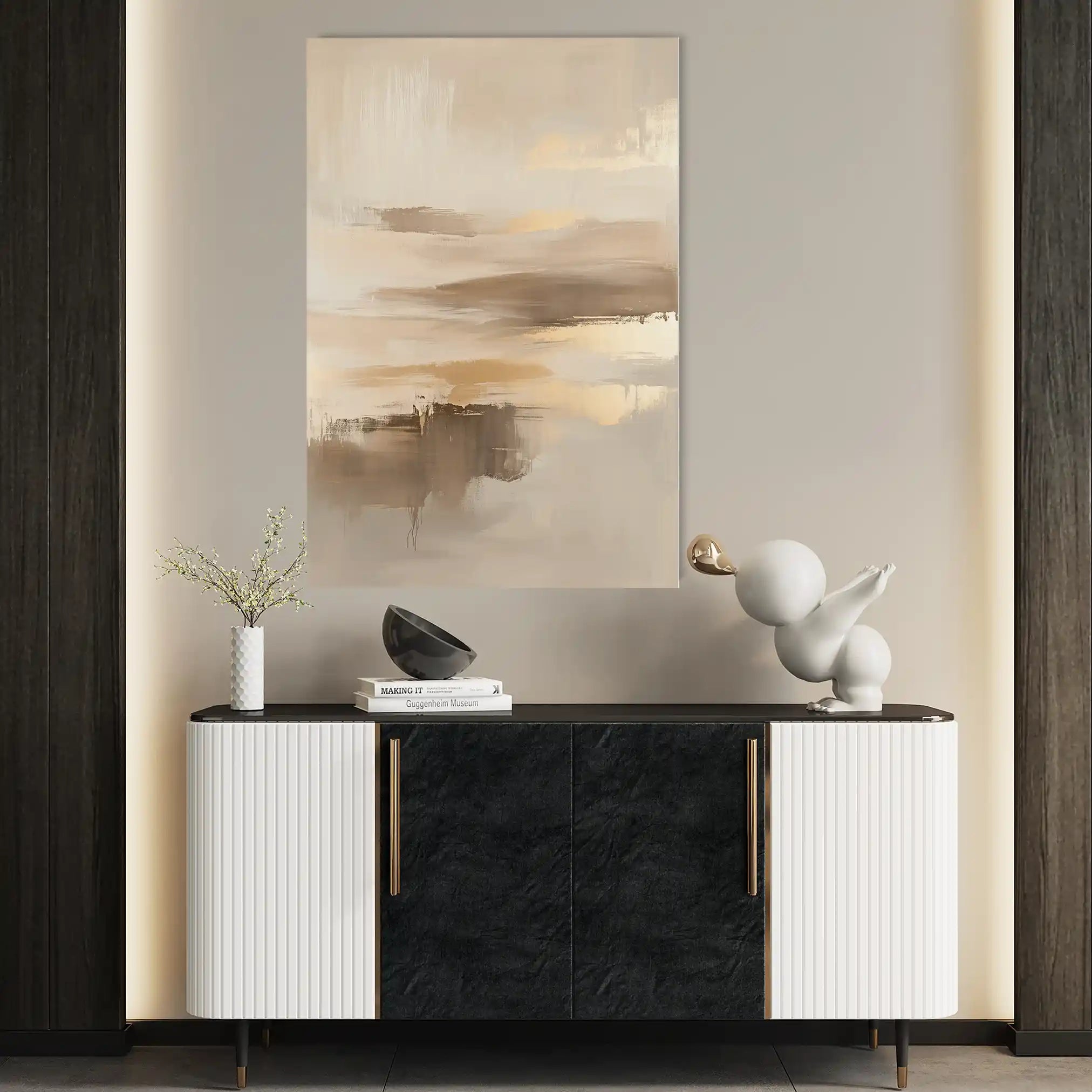 Abstract 283 Canvas Art 60 x 40 cm / Black