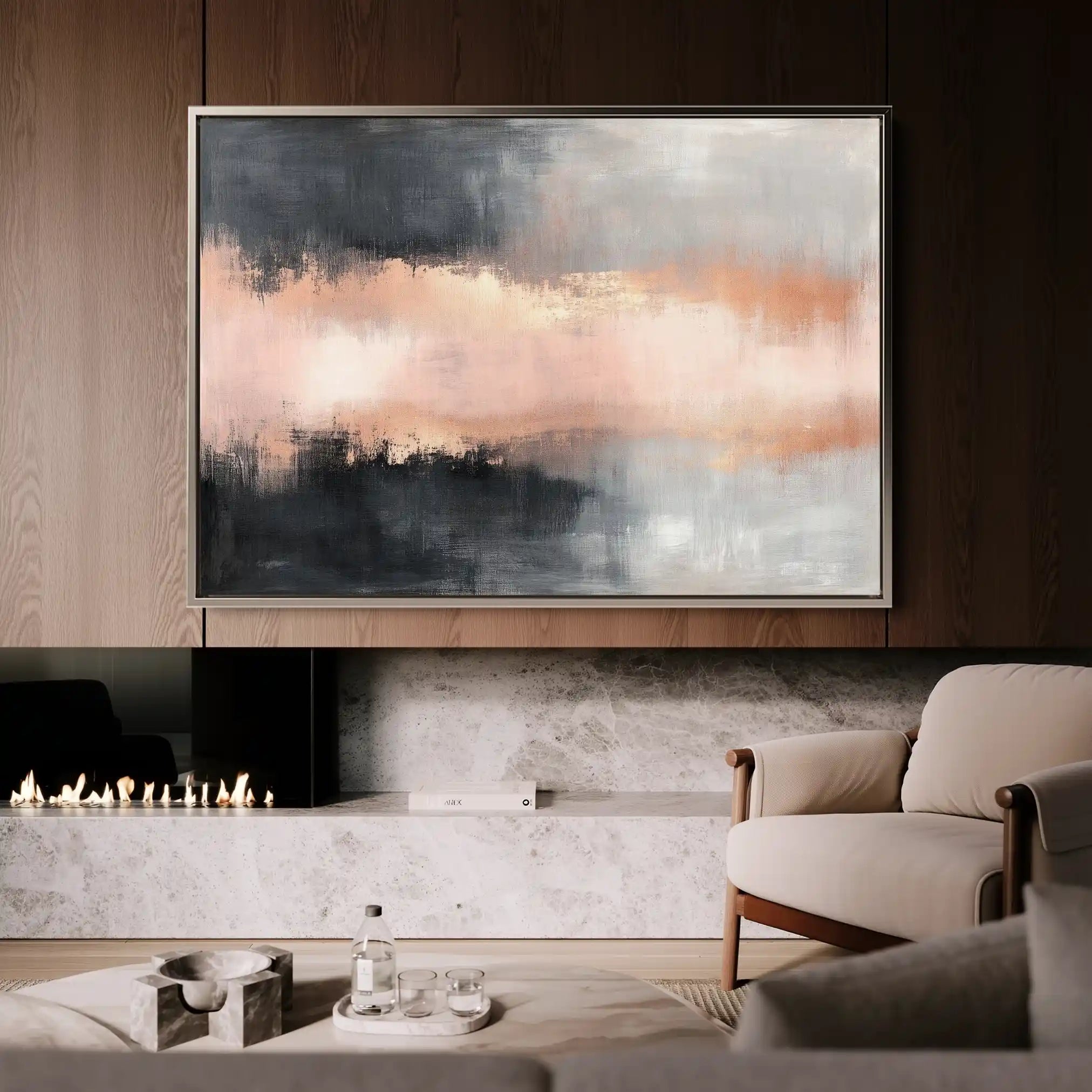 Abstract 311 Canvas Art 60 x 40 cm / Black