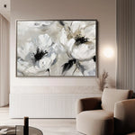 Floral 312 Canvas Art 60 x 40 cm / Black