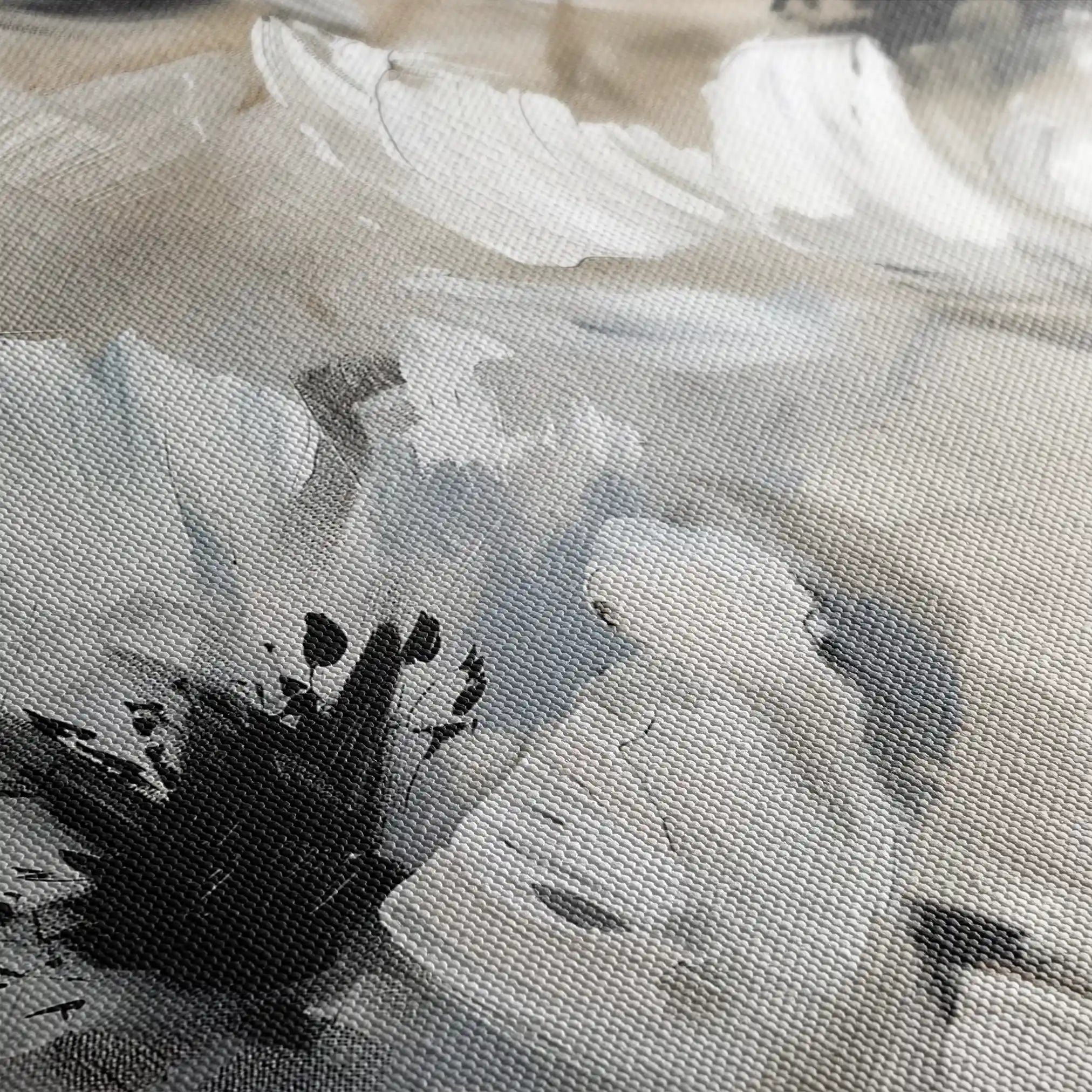 Floral 312 Canvas Art 60 x 40 cm / Black