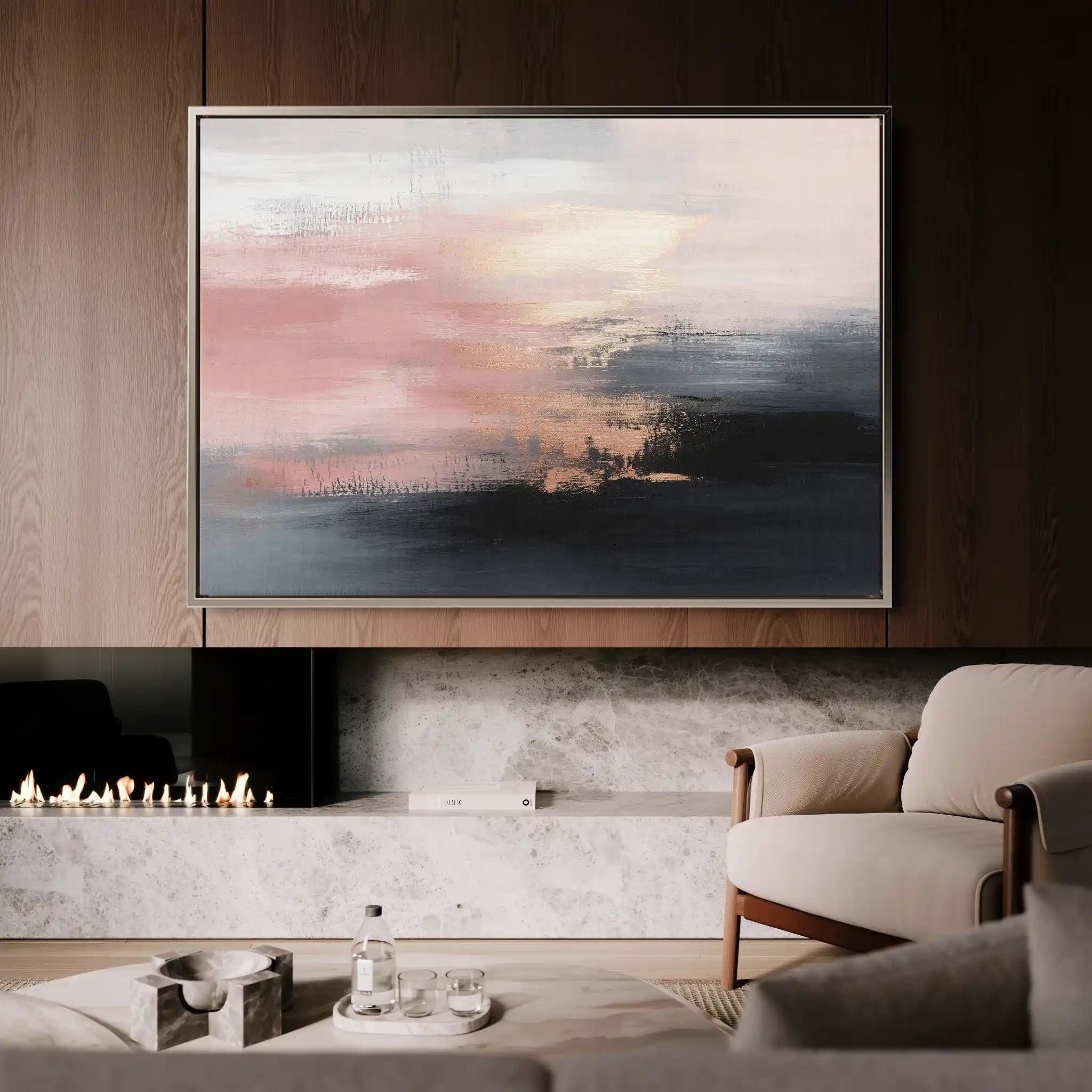 Abstract 313 Canvas Art 60 x 40 cm / Black