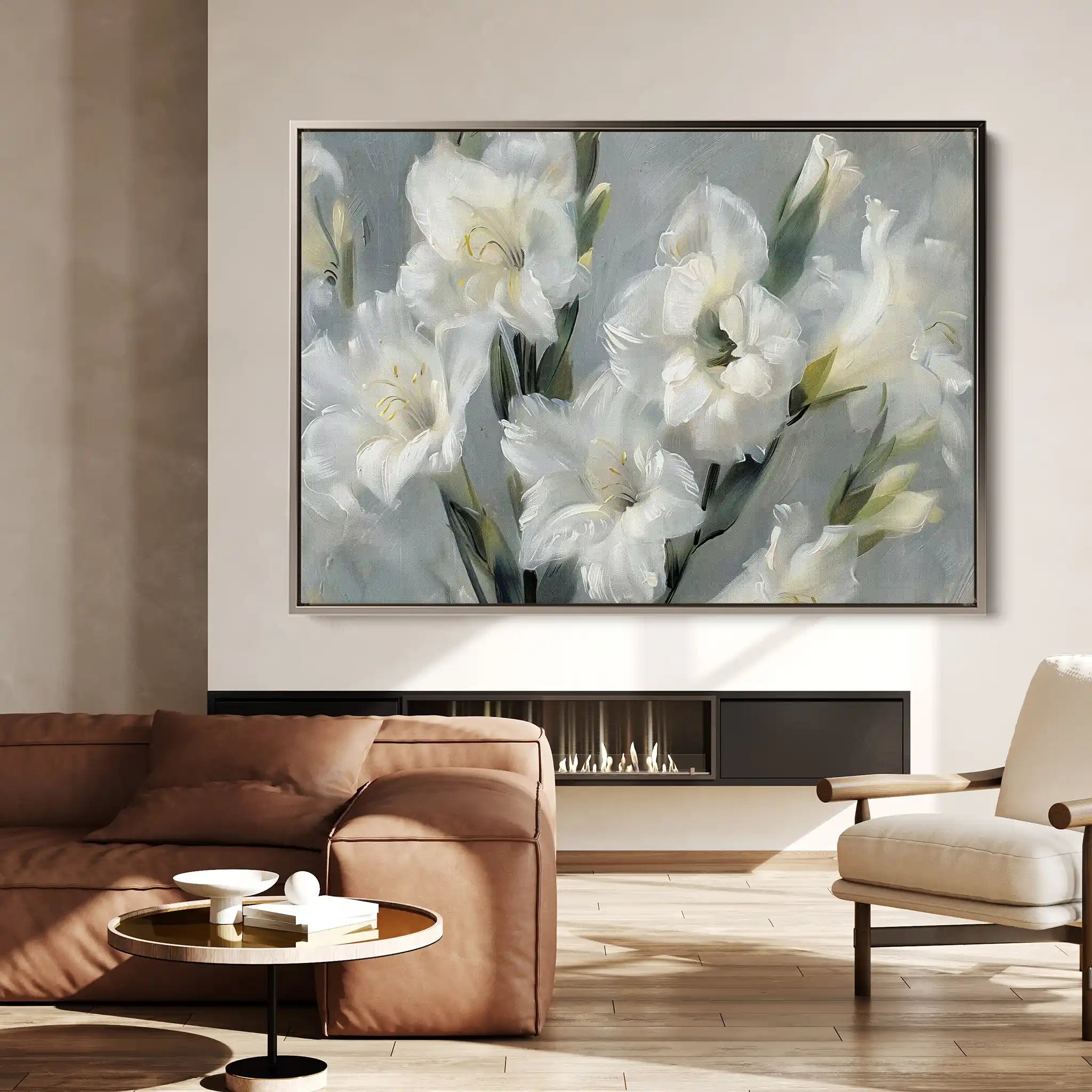 Floral 317 Canvas Art 60 x 40 cm / Black
