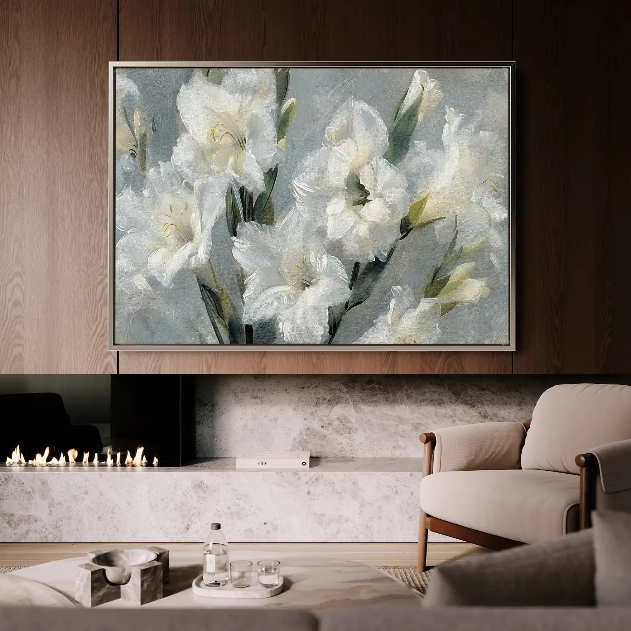Floral 317 Canvas Art 60 x 40 cm / Black