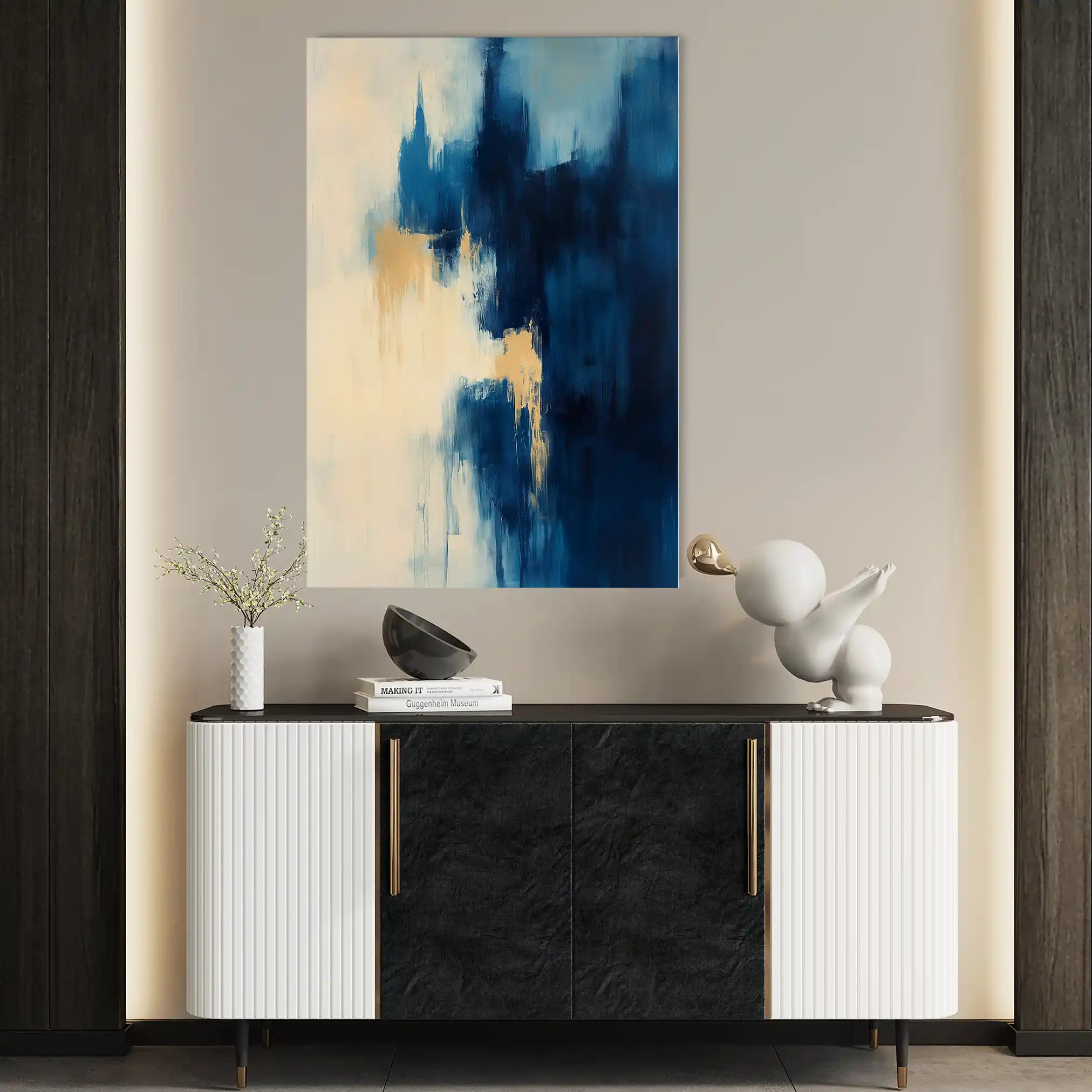 Abstract 349 Canvas Art 60 x 40 cm / Black