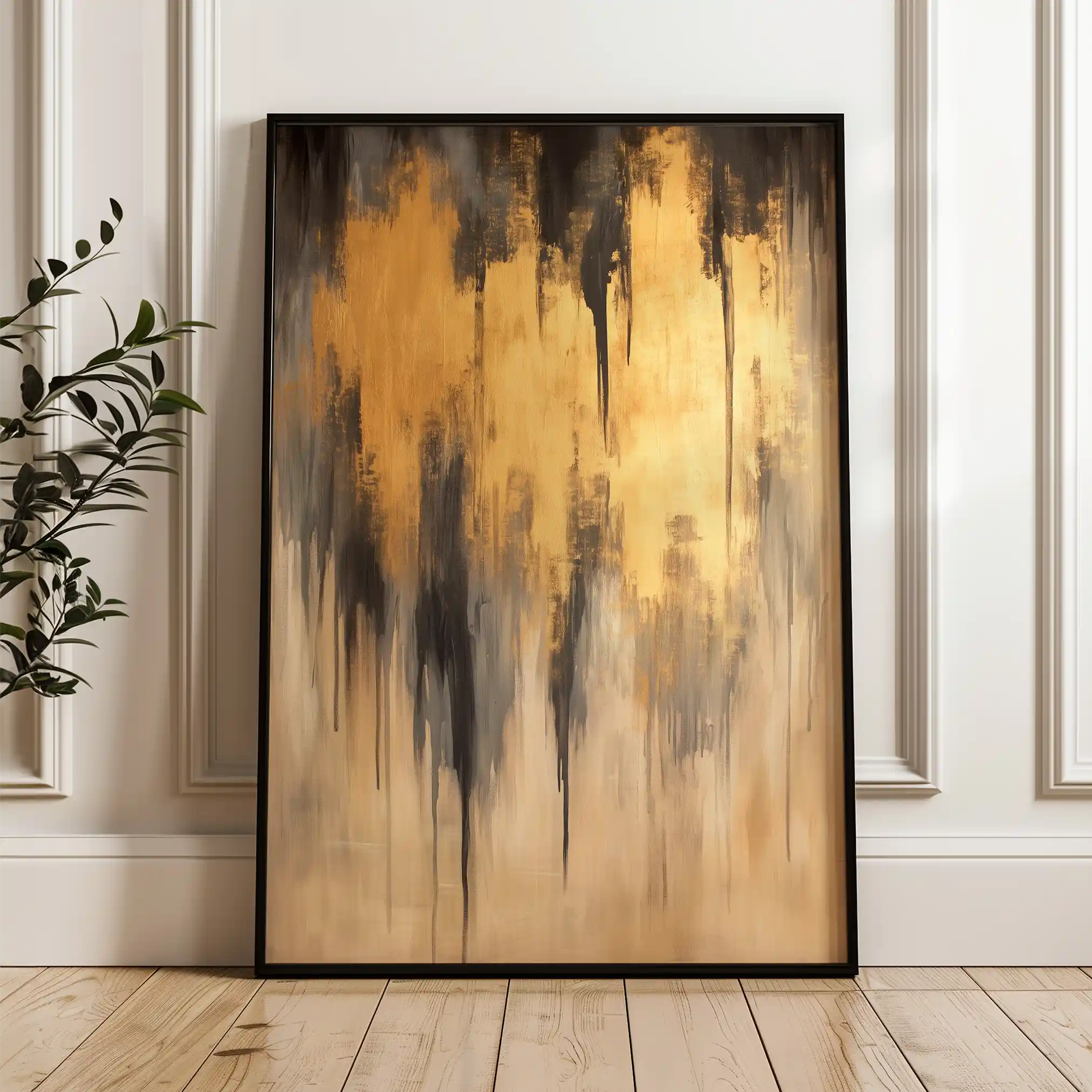 Abstract 350 Canvas Art 60 x 40 cm / Black