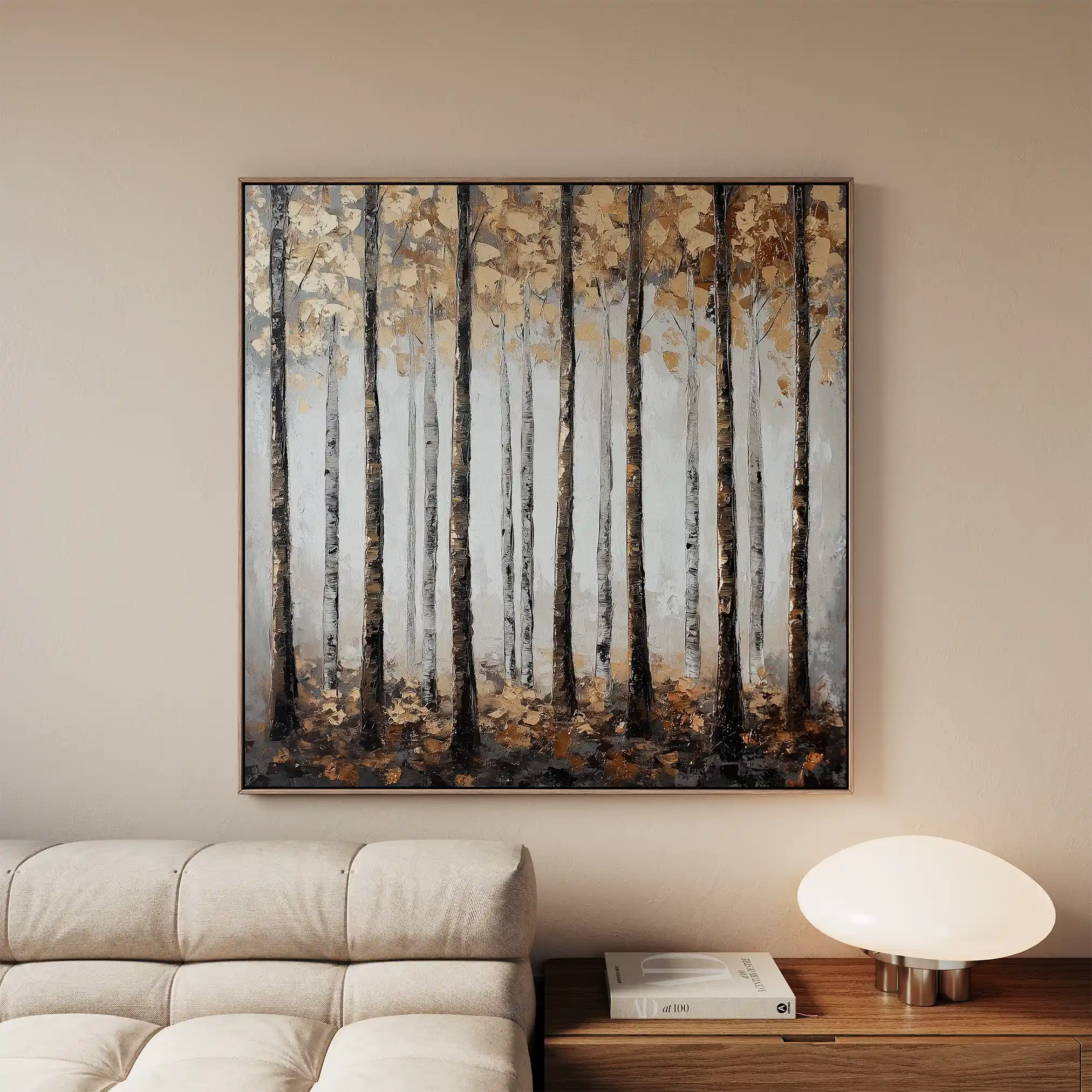 Landscape 352 Canvas Art 60 x 60 cm / Black