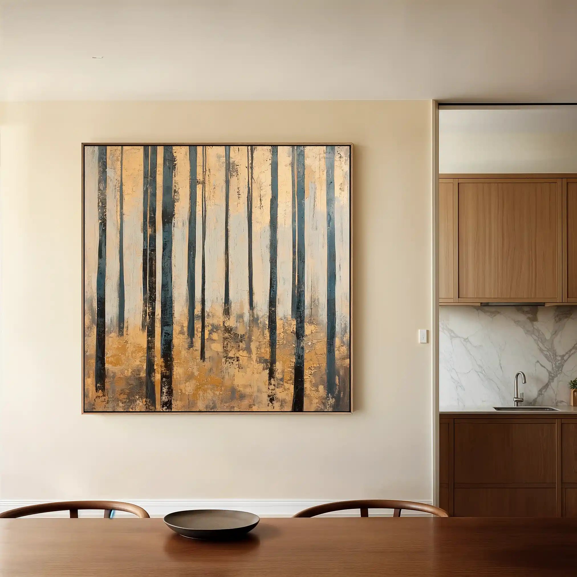 Landscape 353 Canvas Art 60 x 60 cm / Black