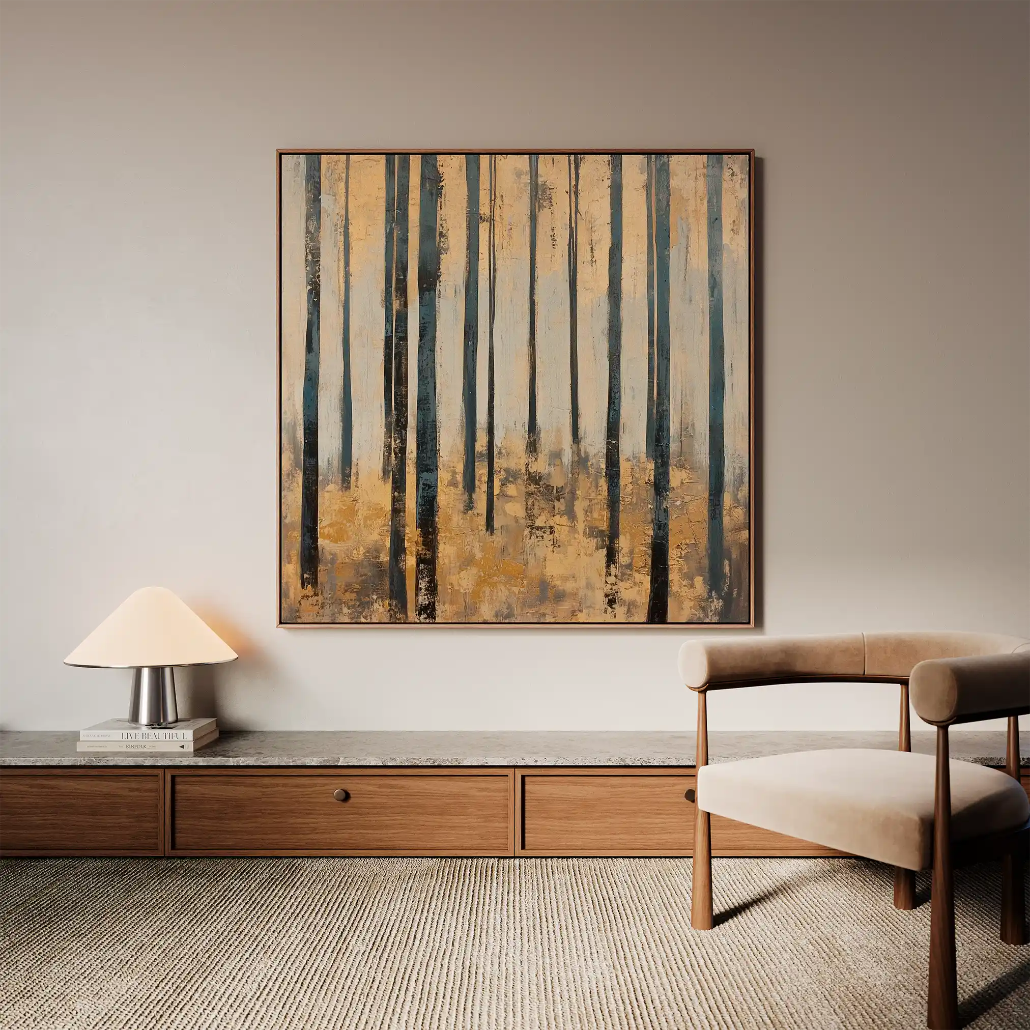Landscape 353 Canvas Art 60 x 60 cm / Black