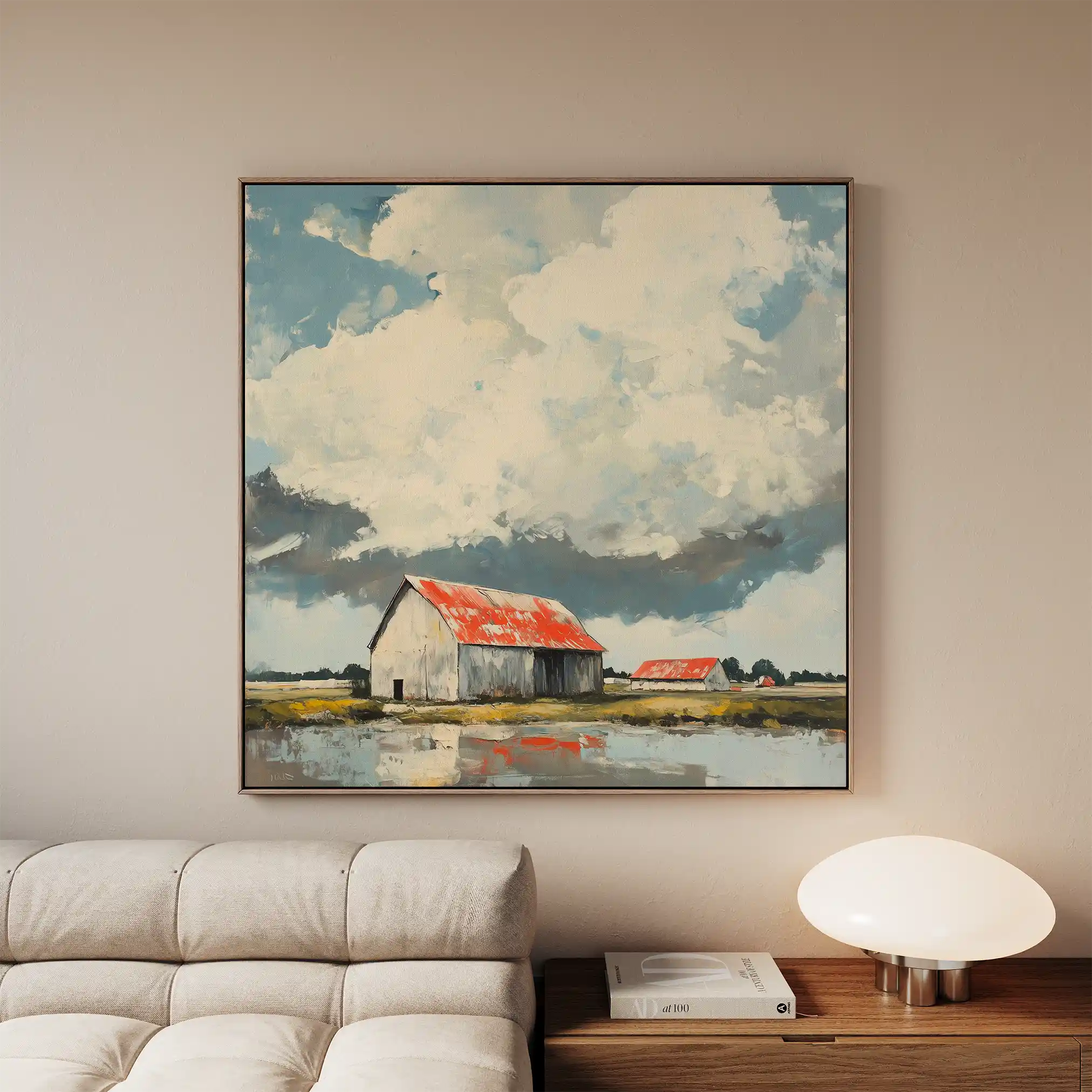 Landscape 357 Canvas Art 60 x 60 cm / Black