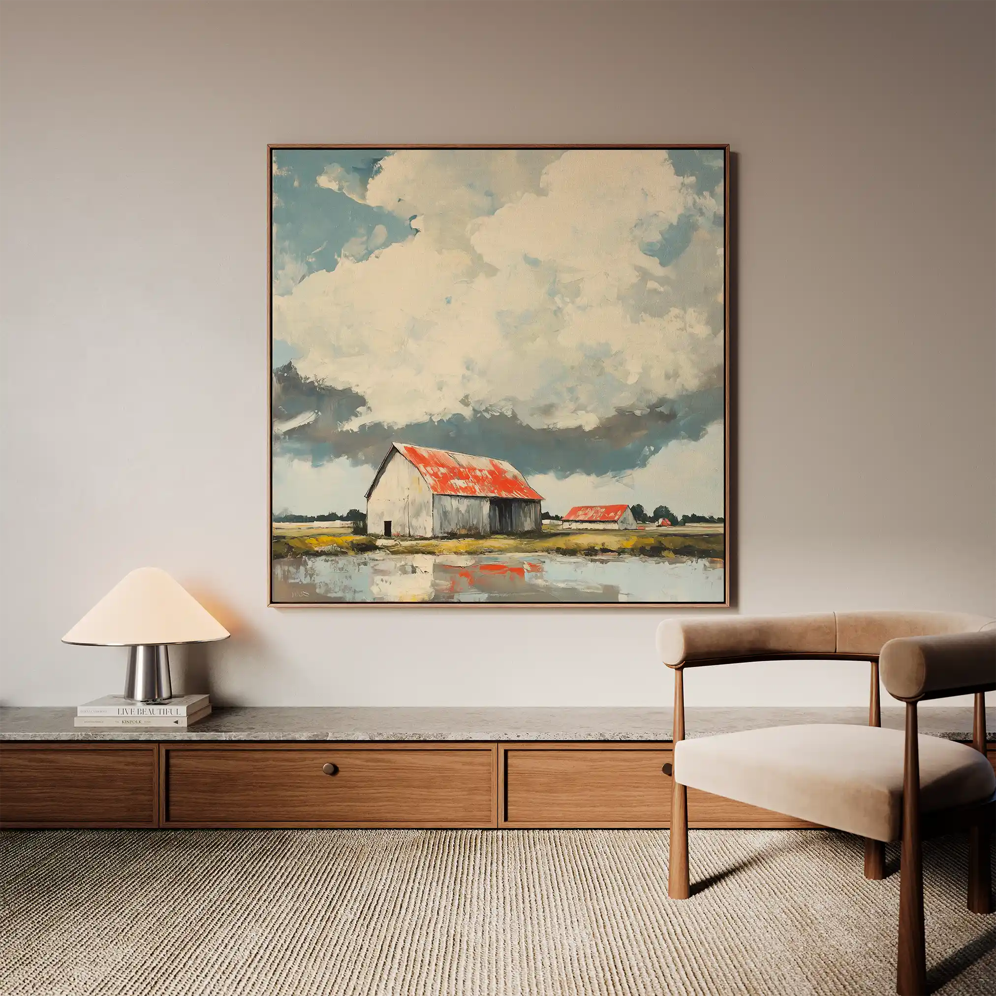 Landscape 357 Canvas Art 60 x 60 cm / Black