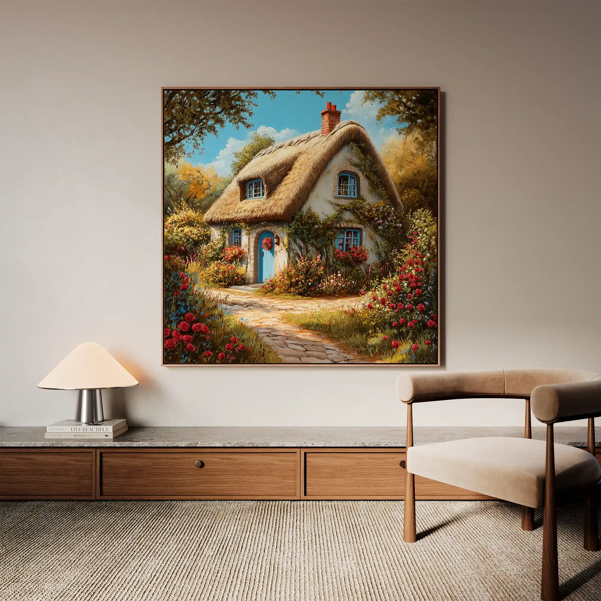 Landscape 359 Canvas Art 60 x 60 cm / Black