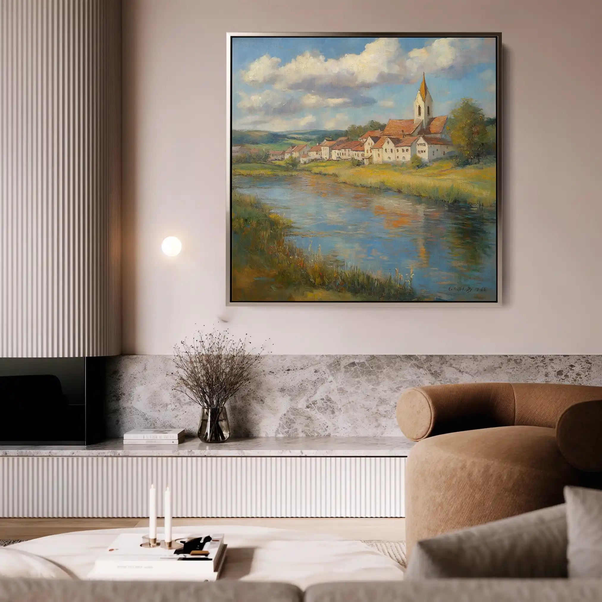 Landscape 360 Canvas Art 60 x 60 cm / Black