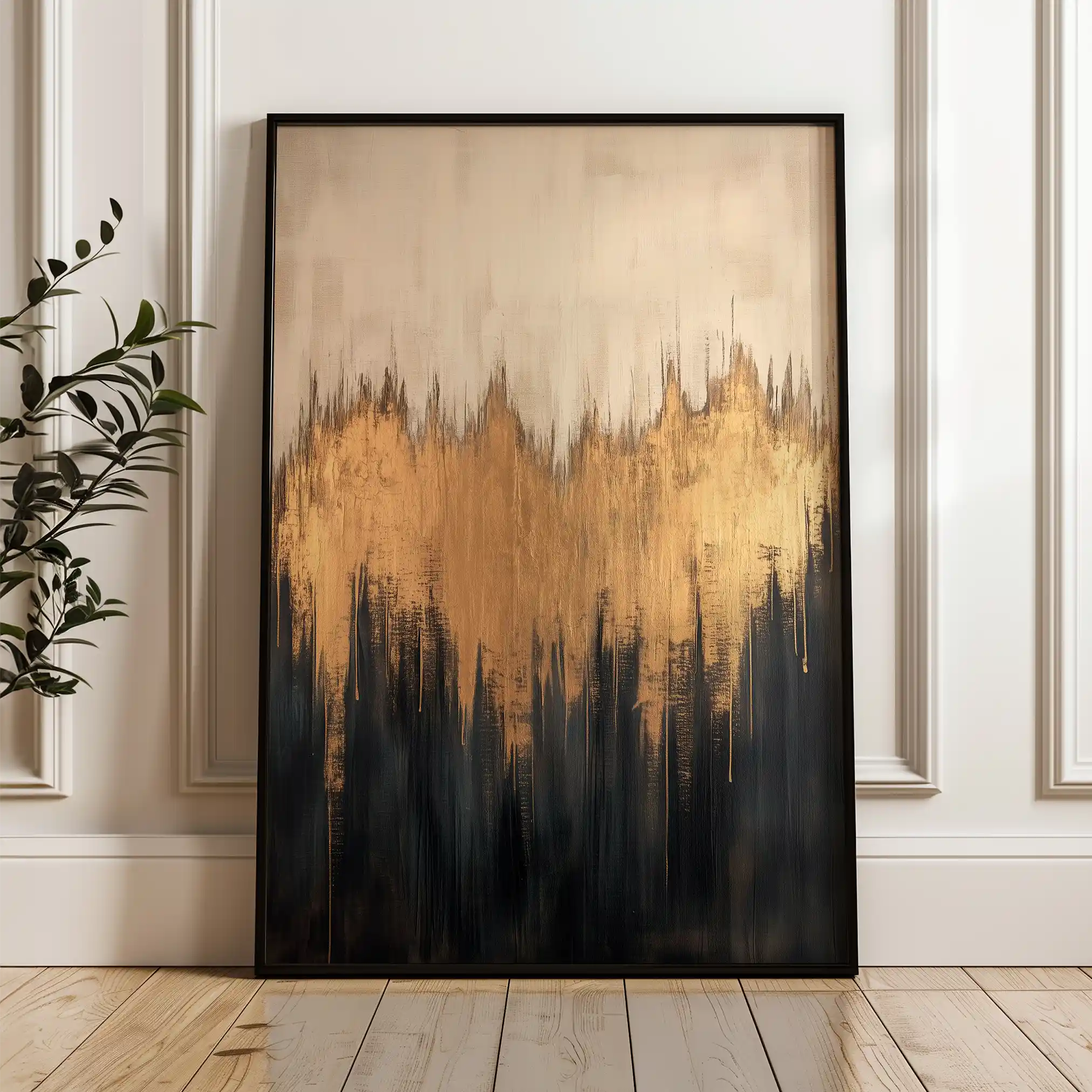 Abstract 366 Canvas Art 60 x 40 cm / Black