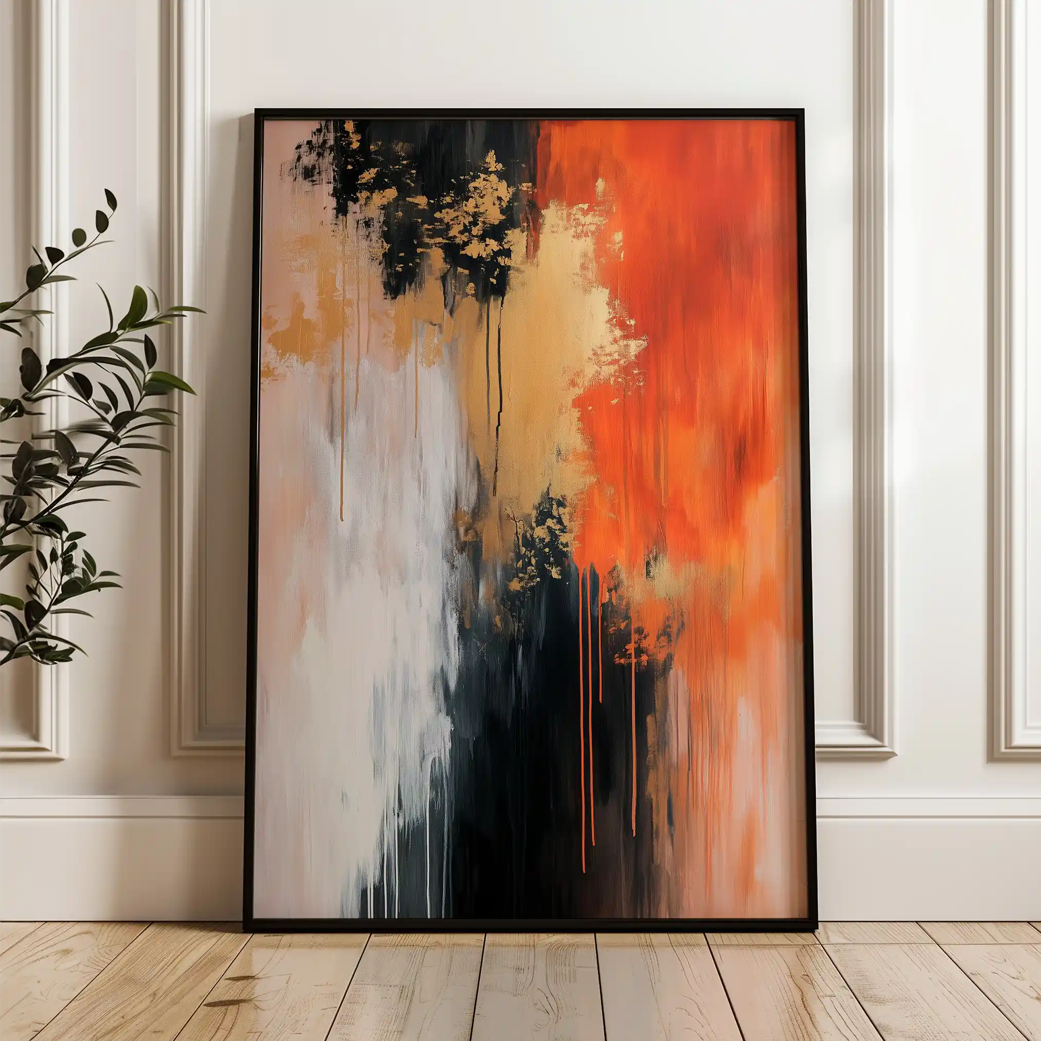 Abstract 371 Canvas Art 60 x 40 cm / Black