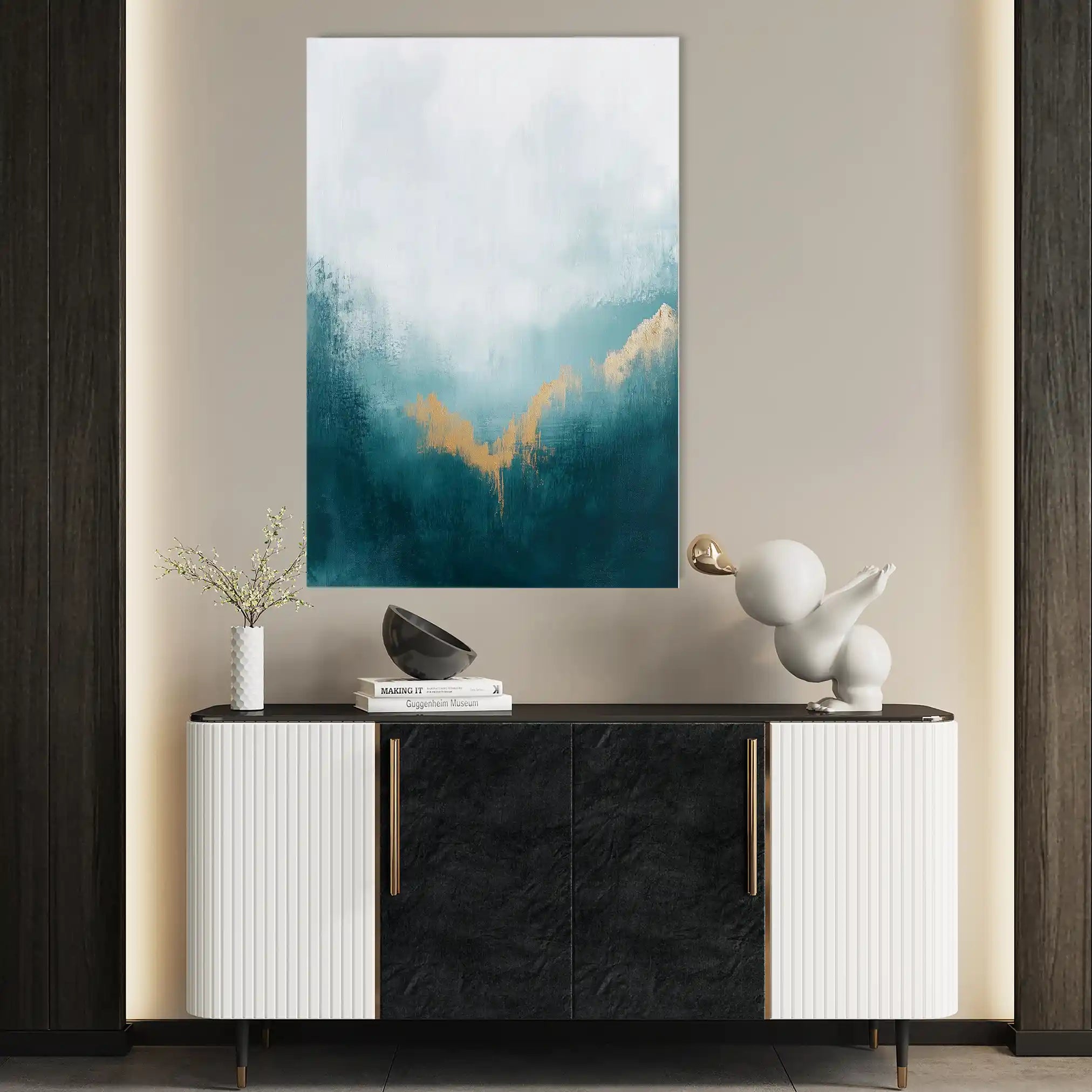 Abstract 381 Canvas Art 60 x 40 cm / Black