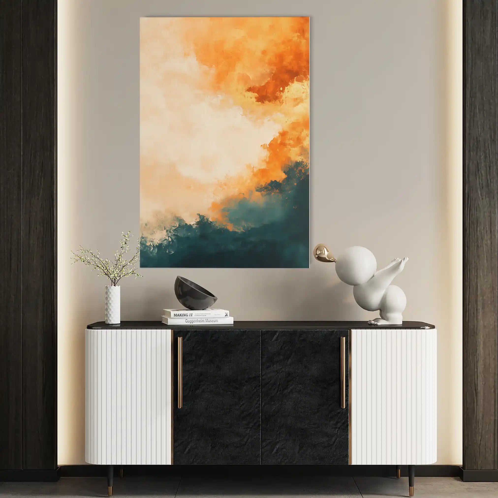 Abstract 388 Canvas Art 60 x 40 cm / Black