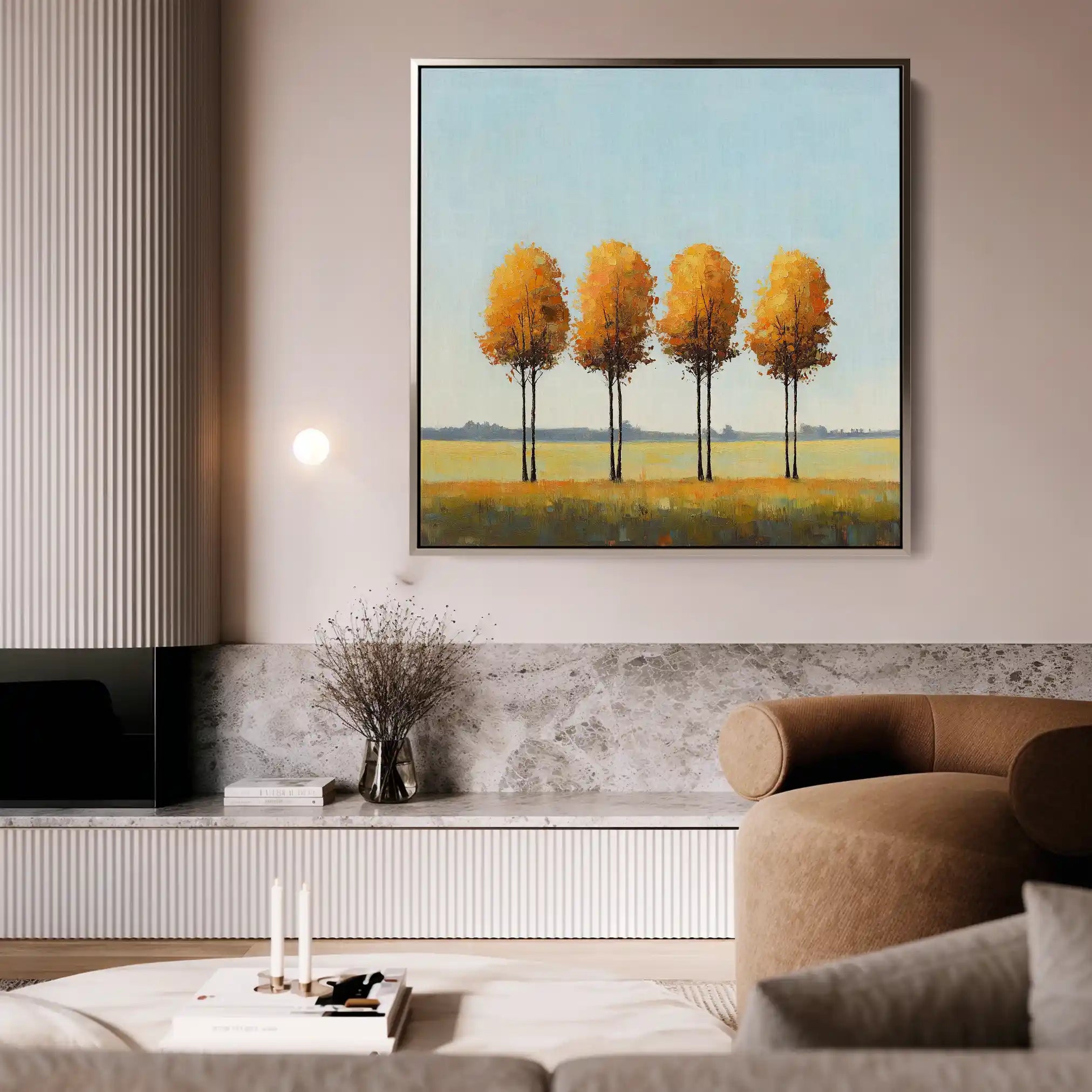Landscape 394 Canvas Art 60 x 60 cm / Black