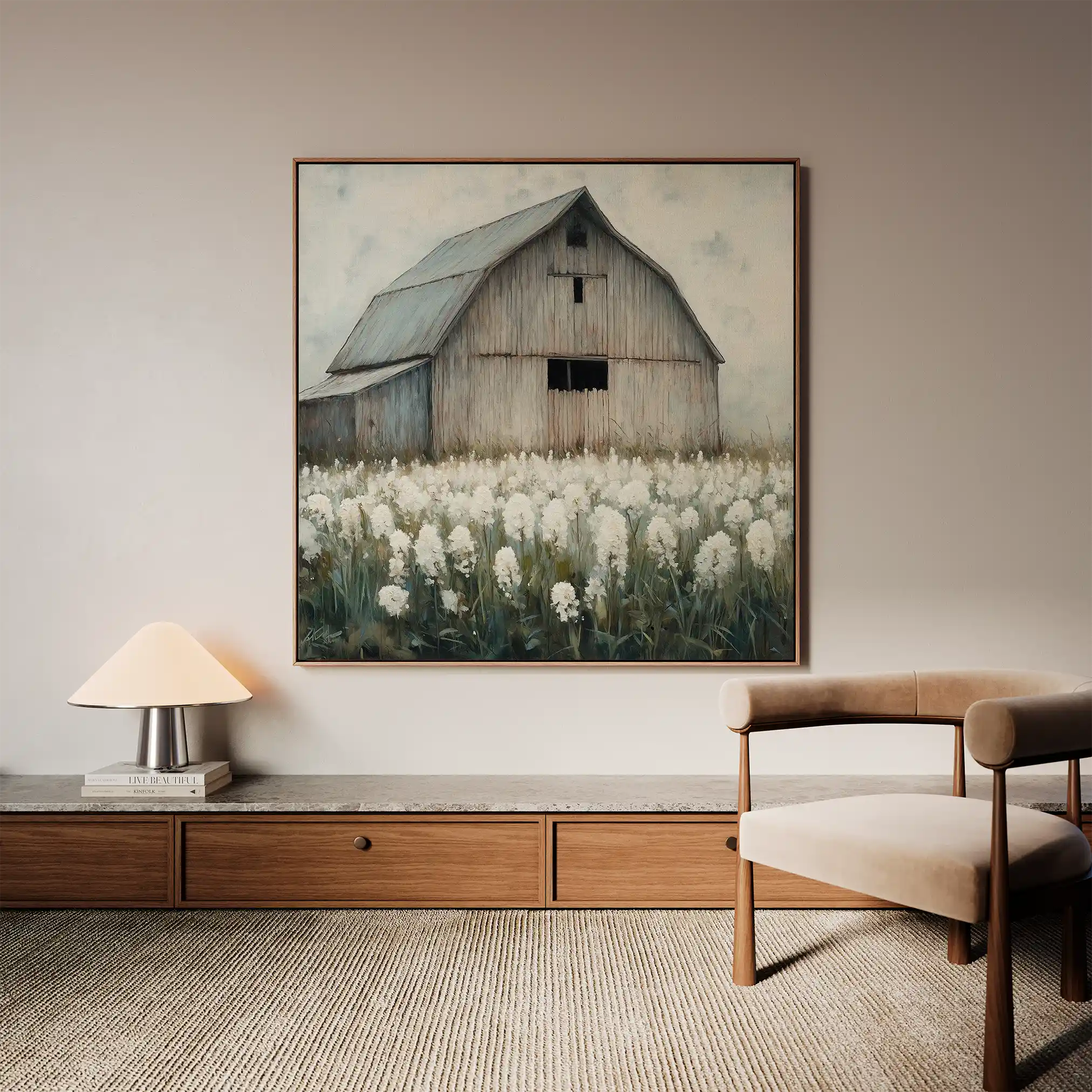 Landscape 398 Canvas Art 60 x 60 cm / Black