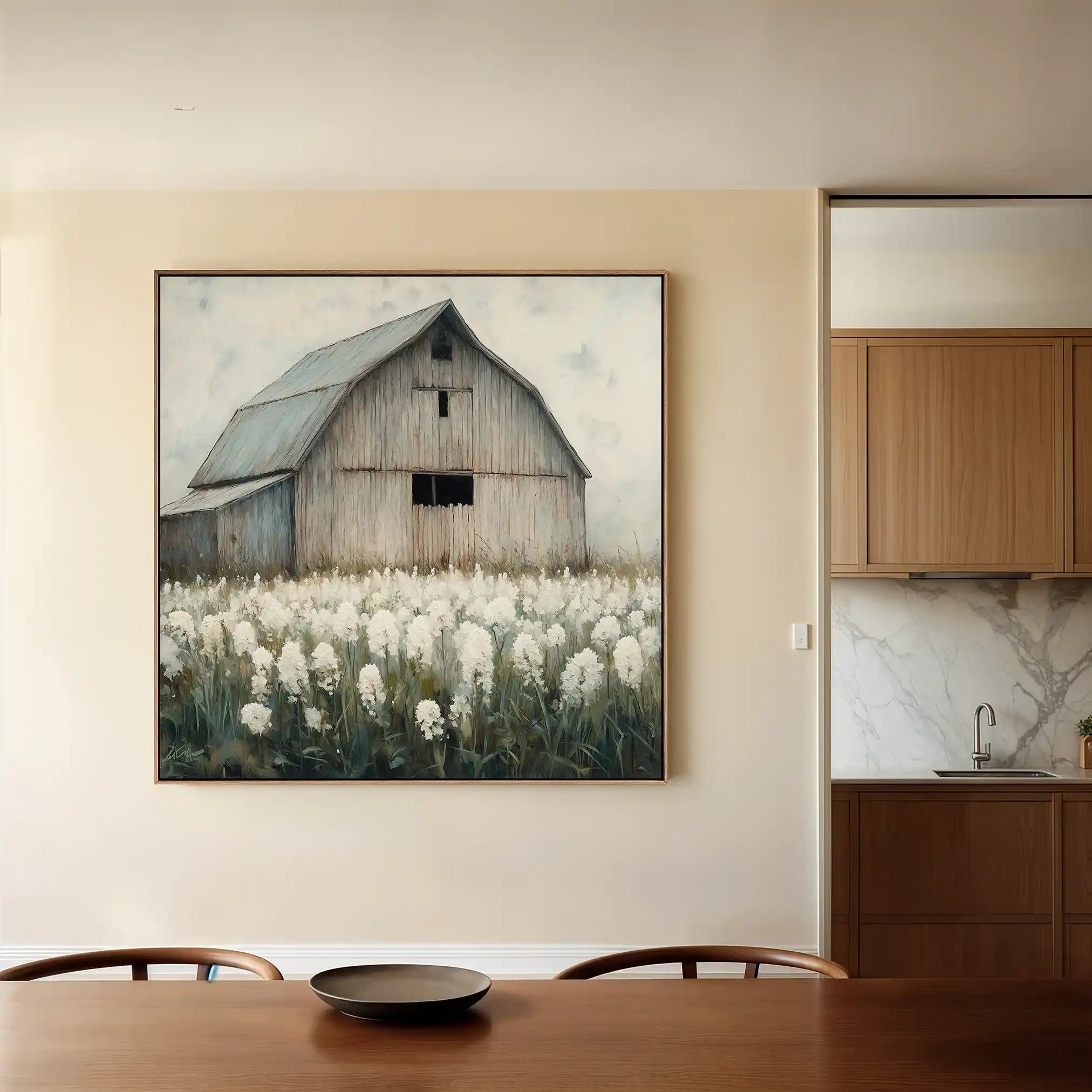 Landscape 398 Canvas Art 60 x 60 cm / Black