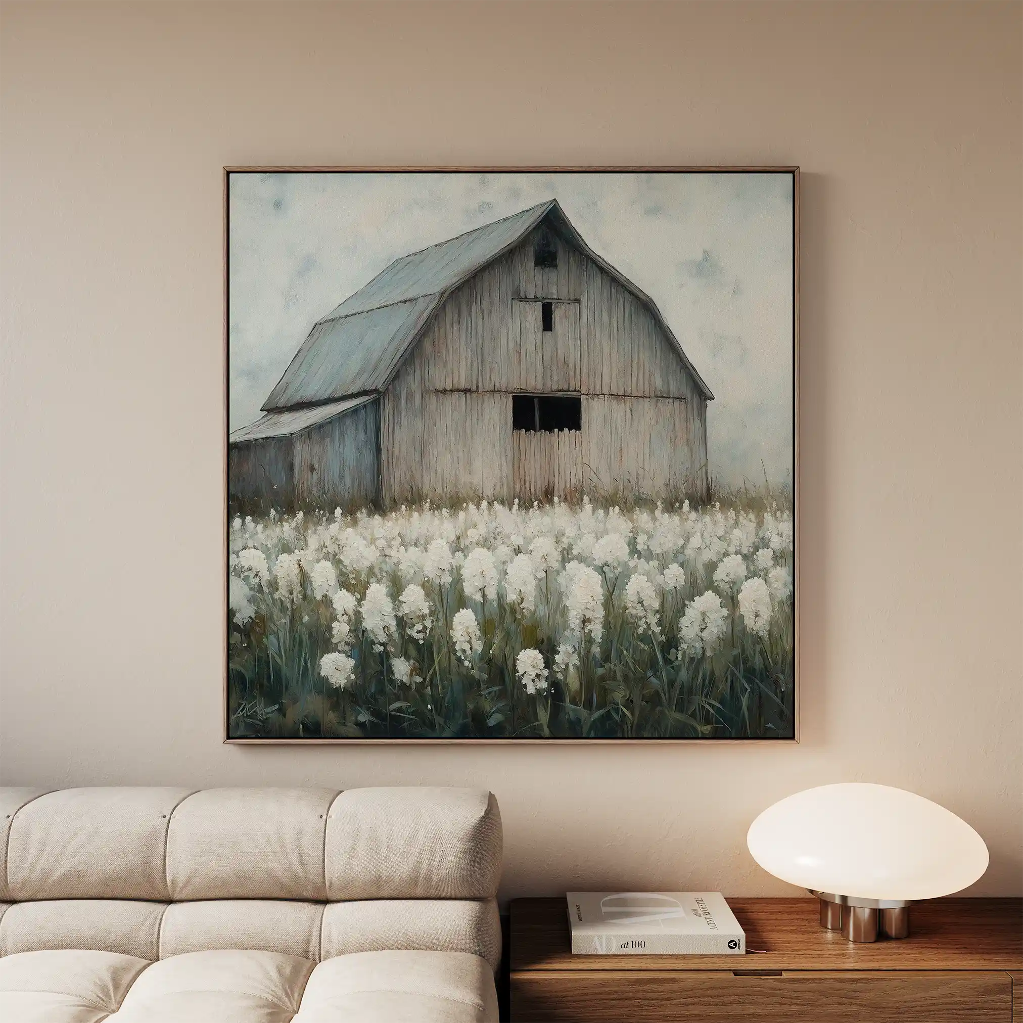 Landscape 398 Canvas Art 60 x 60 cm / Black