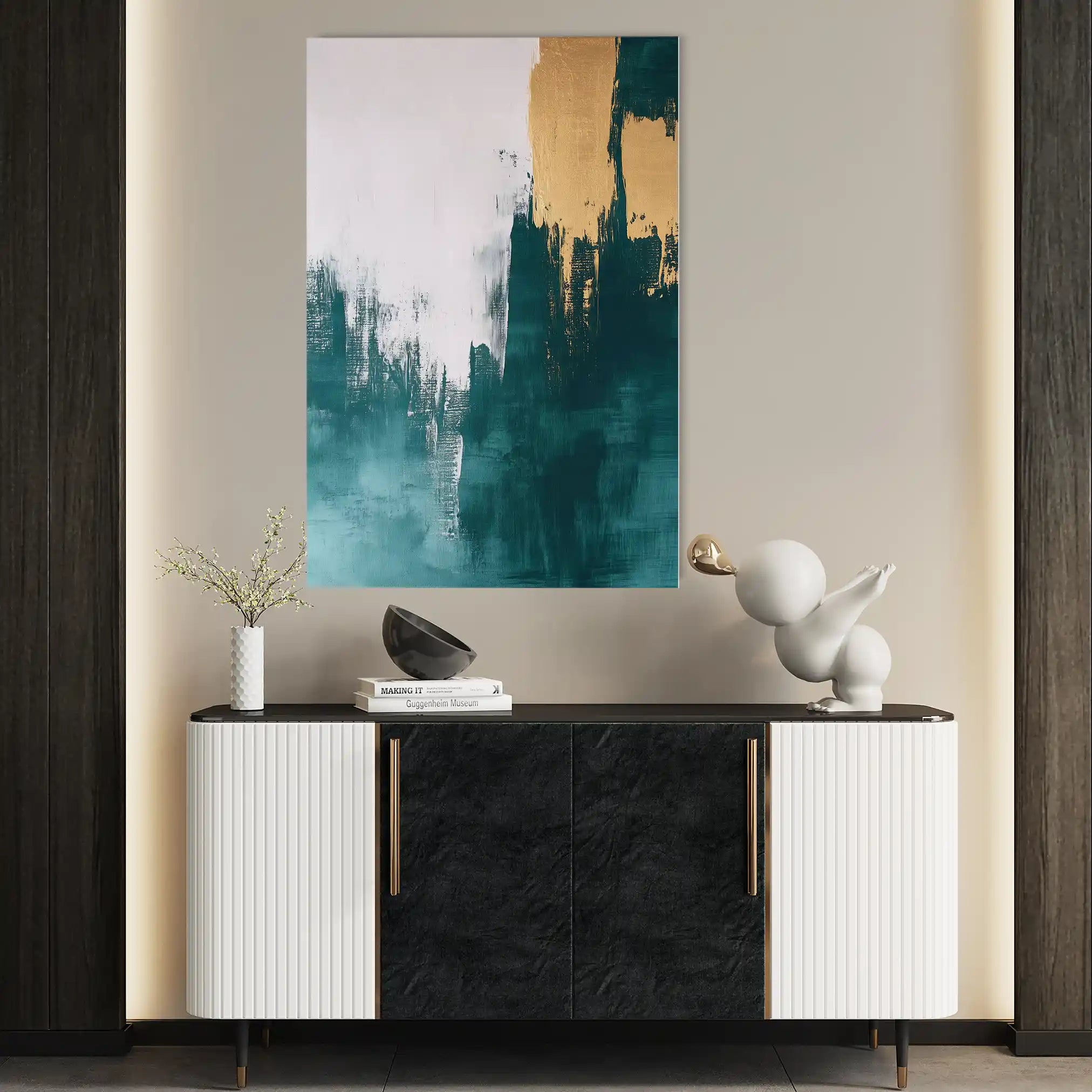 Abstract 399 Canvas Art 60 x 40 cm / Black