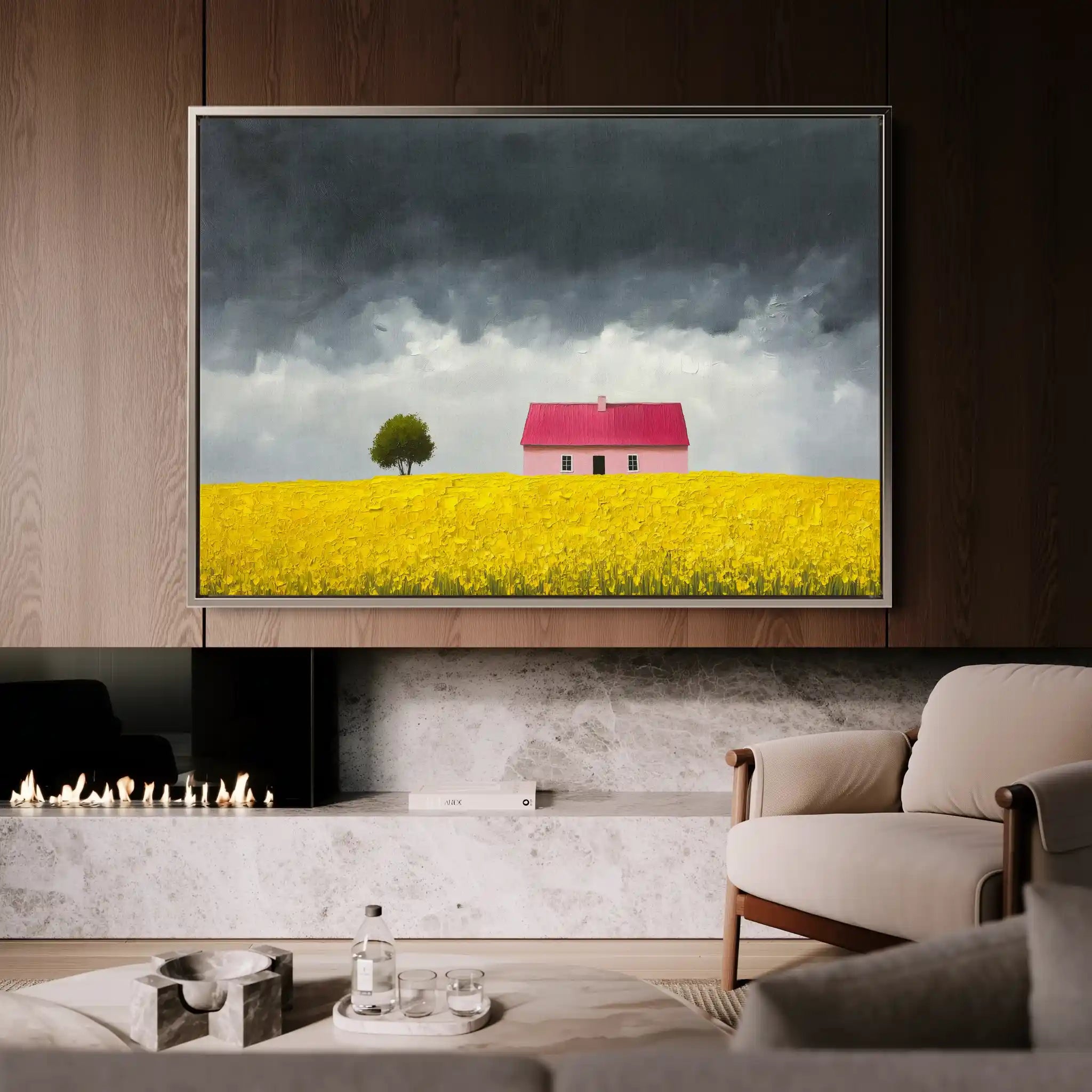 Landscape 412 Canvas Art 60 x 40 cm / Black