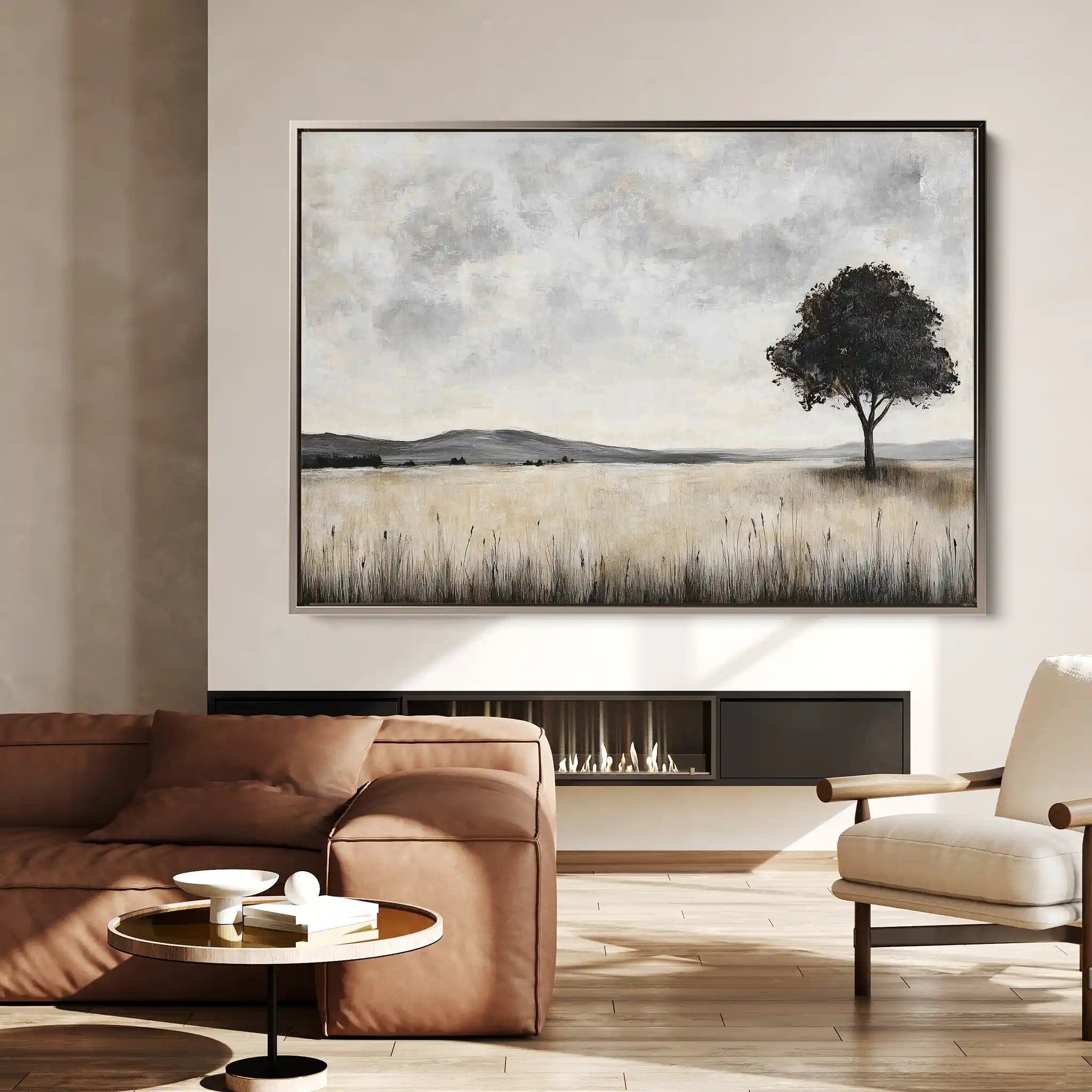 Landscape 413 Canvas Art 60 x 40 cm / Black