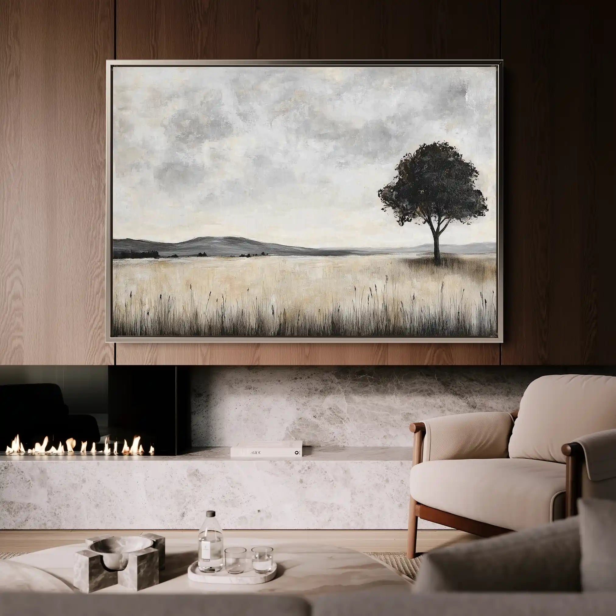 Landscape 413 Canvas Art 60 x 40 cm / Black