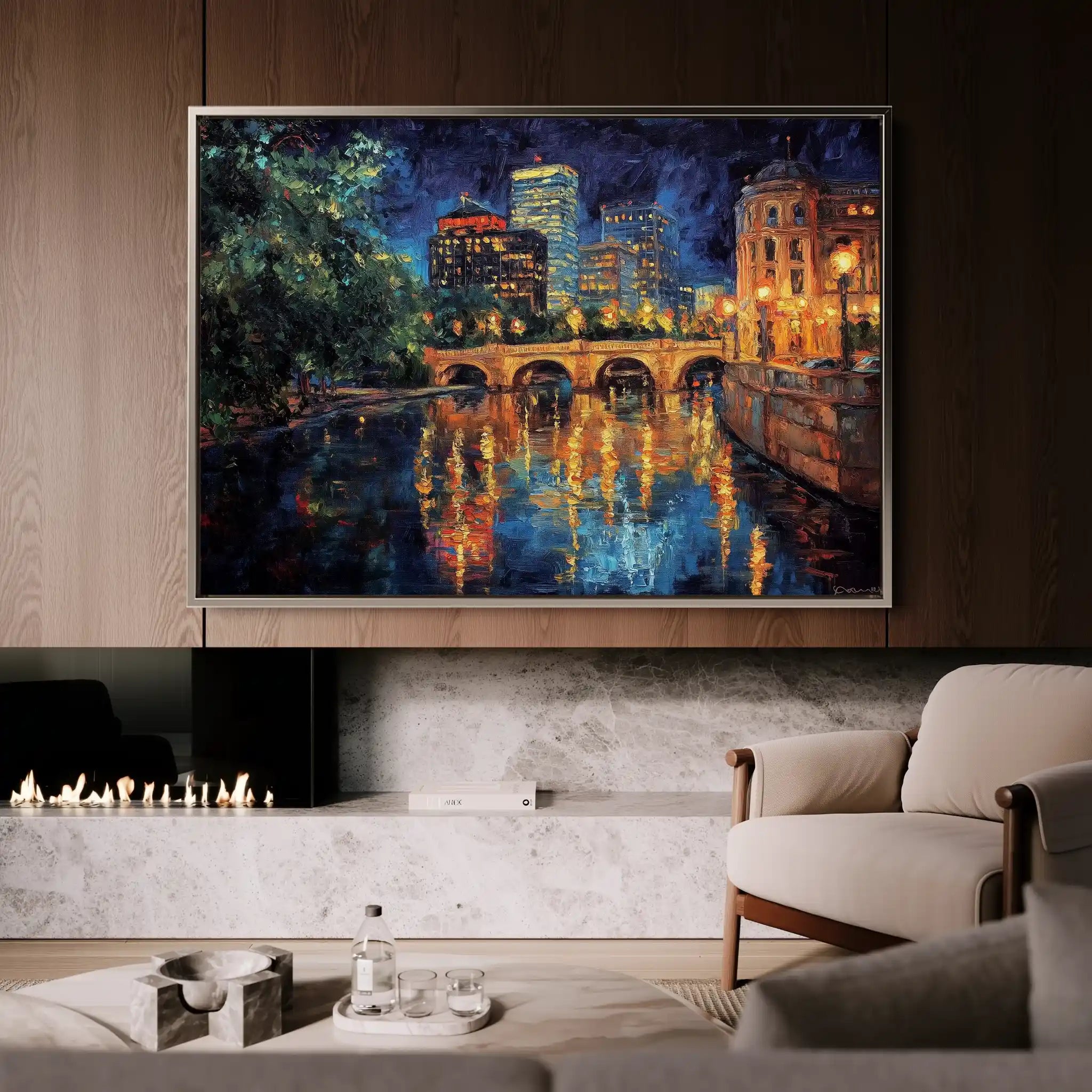 Landscape 415 Canvas Art 60 x 40 cm / Black