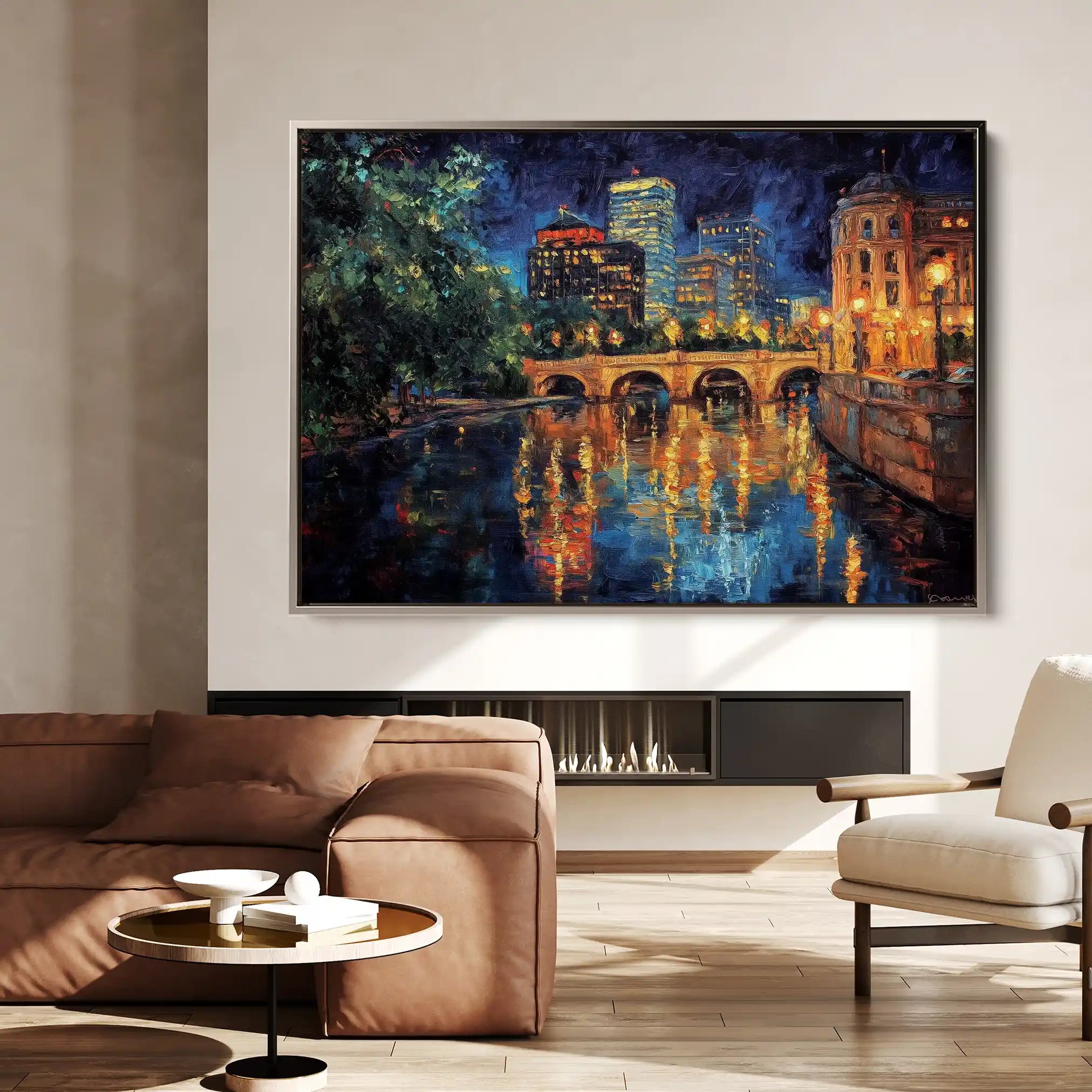 Landscape 415 Canvas Art 60 x 40 cm / Black