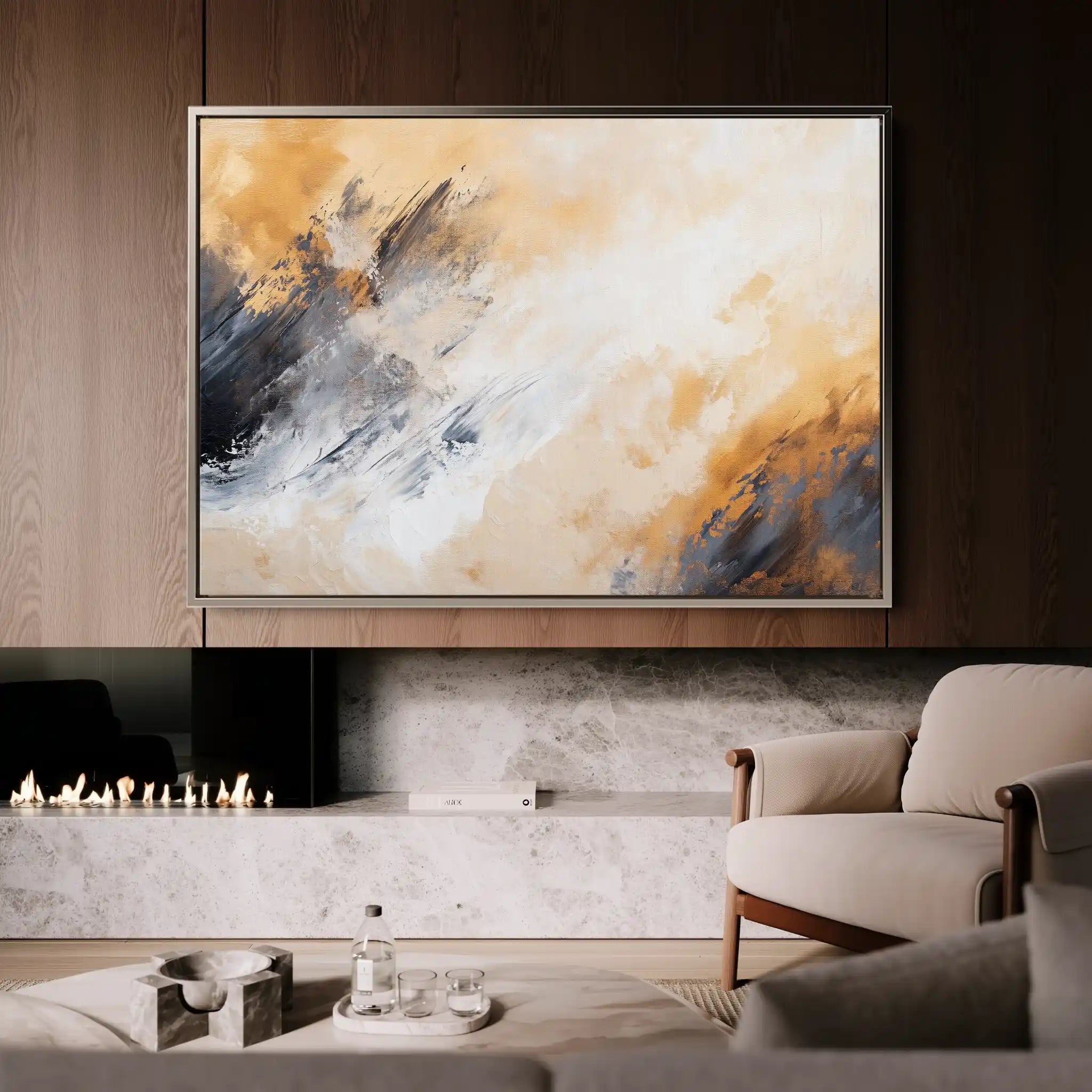 Abstract 419 Canvas Art 60 x 40 cm / Black