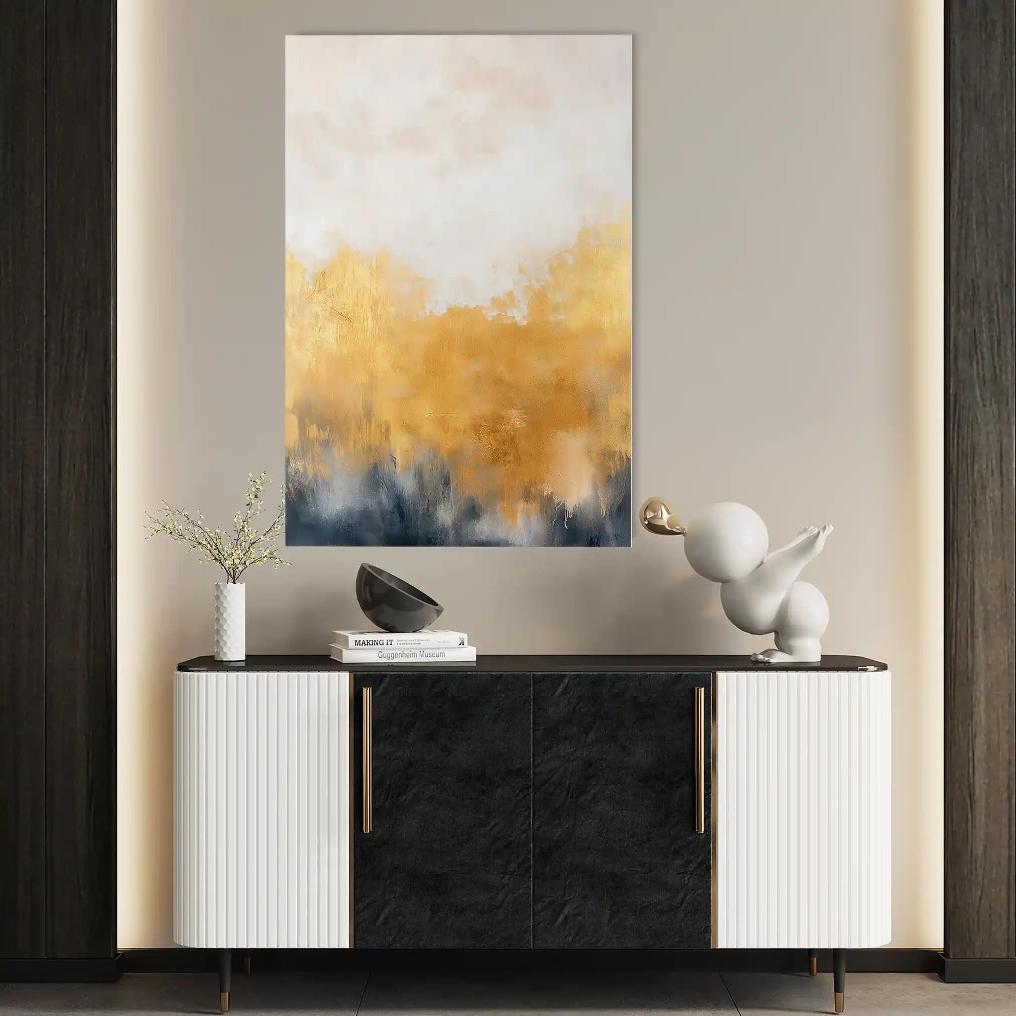 Abstract 425 Canvas Art 60 x 40 cm / Black