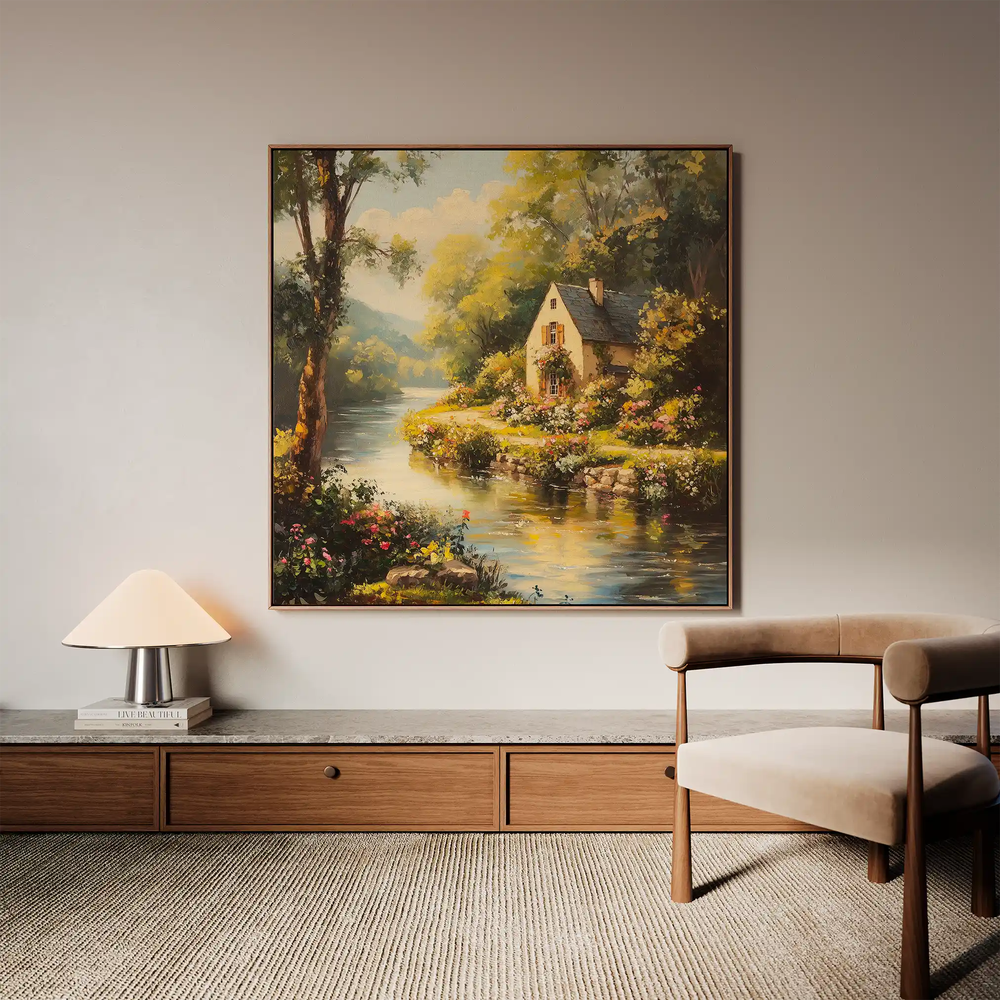 Landscape 425 Canvas Art 60 x 60 cm / Black