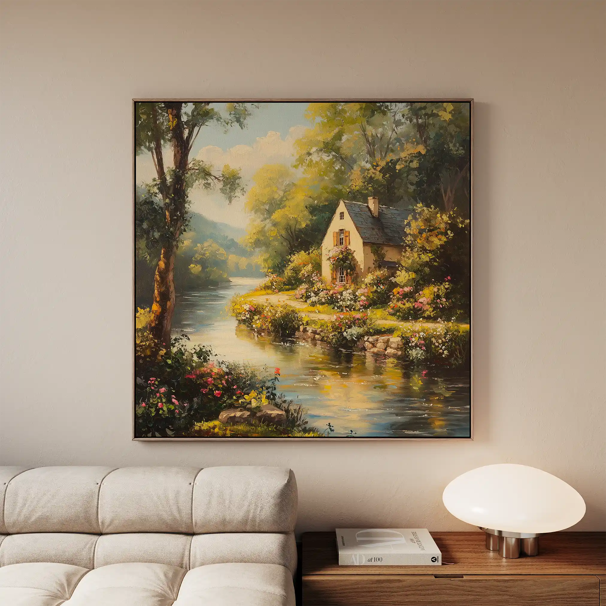 Landscape 425 Canvas Art 60 x 60 cm / Black