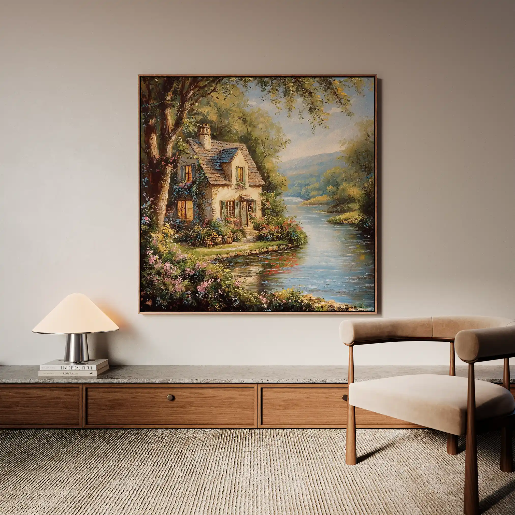 Landscape 426 Canvas Art 60 x 60 cm / Black