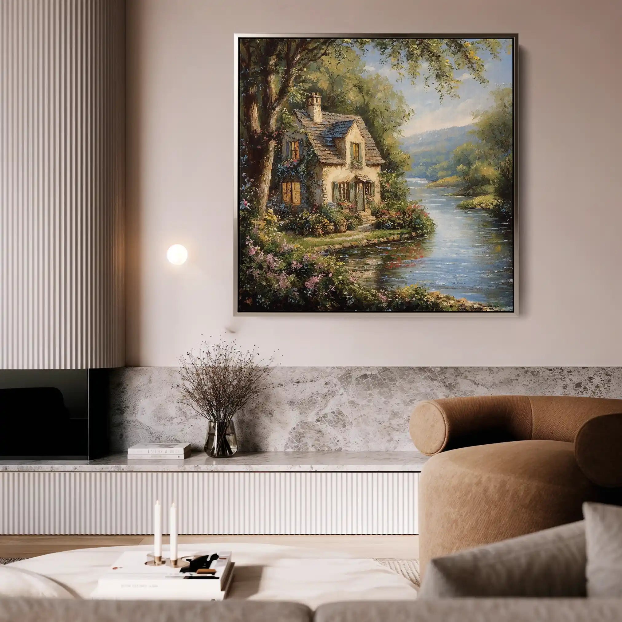 Landscape 426 Canvas Art 60 x 60 cm / Black