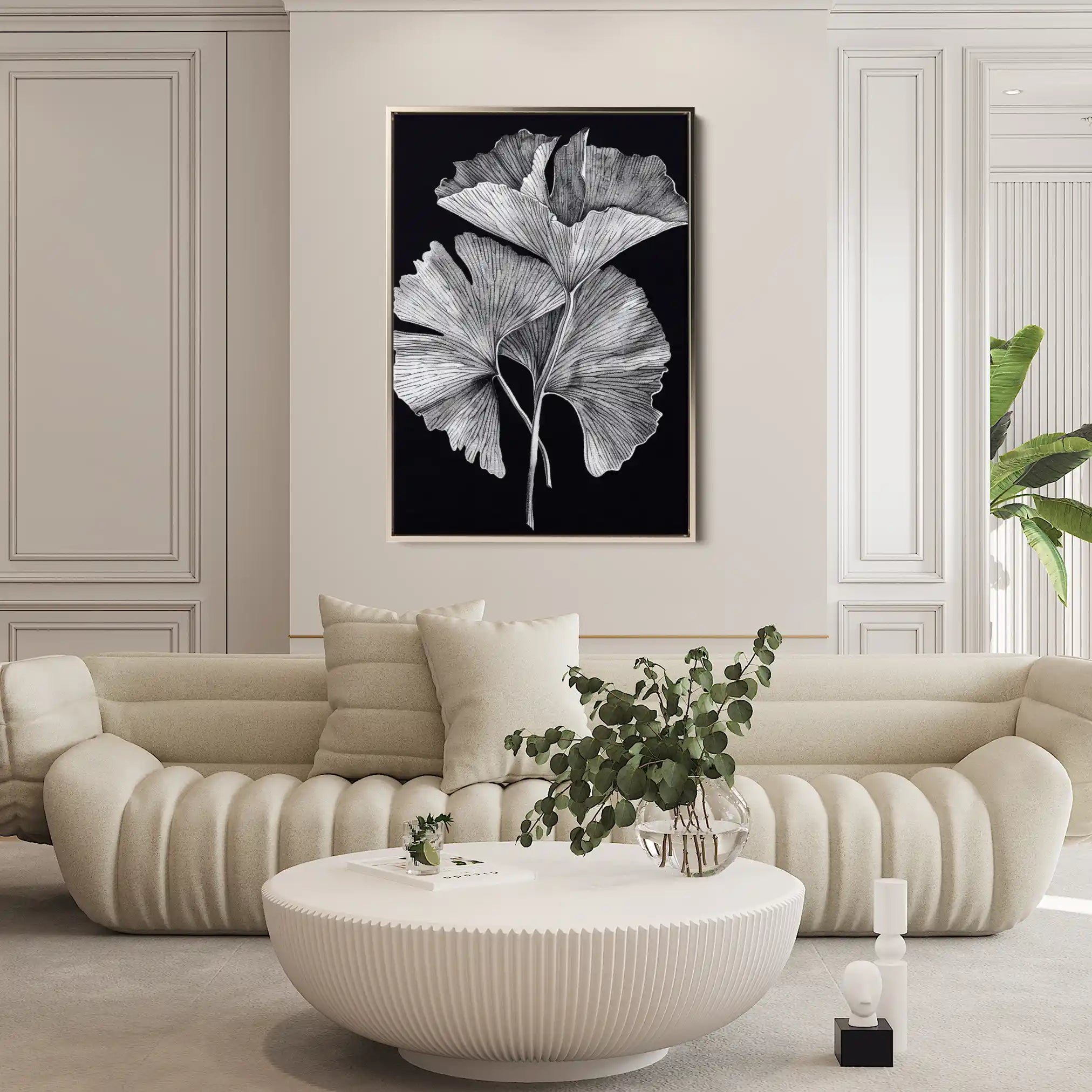 Floral 427 Canvas Art 60 x 40 cm / Black