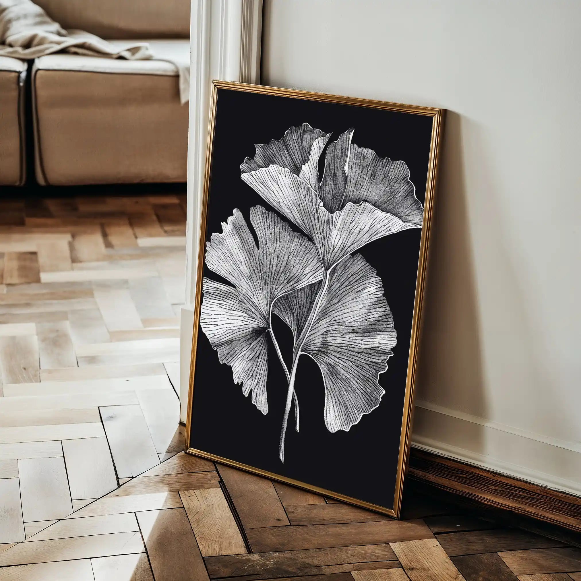 Floral 427 Canvas Art 60 x 40 cm / Black