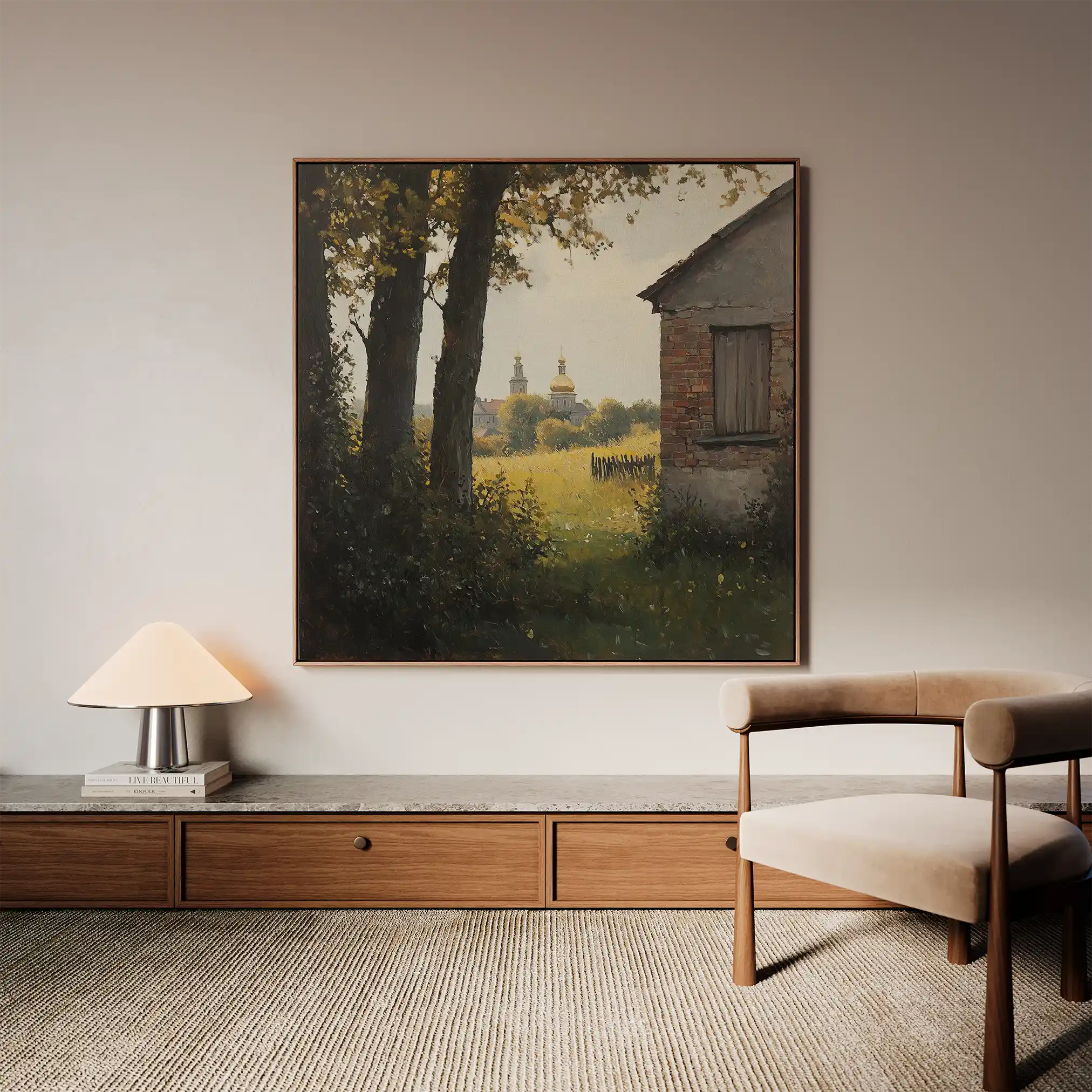 Landscape 432 Canvas Art 60 x 60 cm / Black